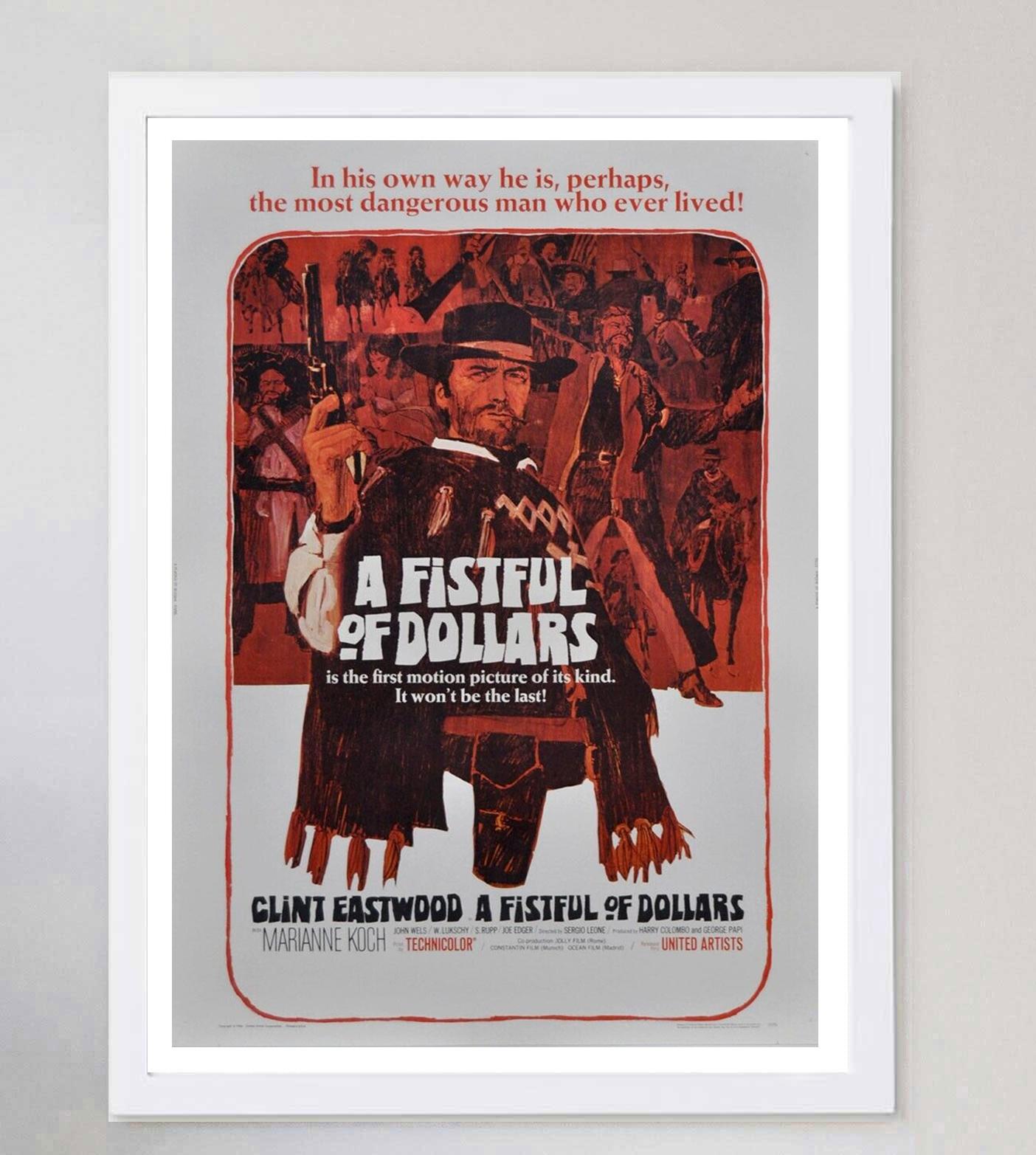 1964 A Fistful of Dollars Original Vintage Poster In Good Condition For Sale In Winchester, GB