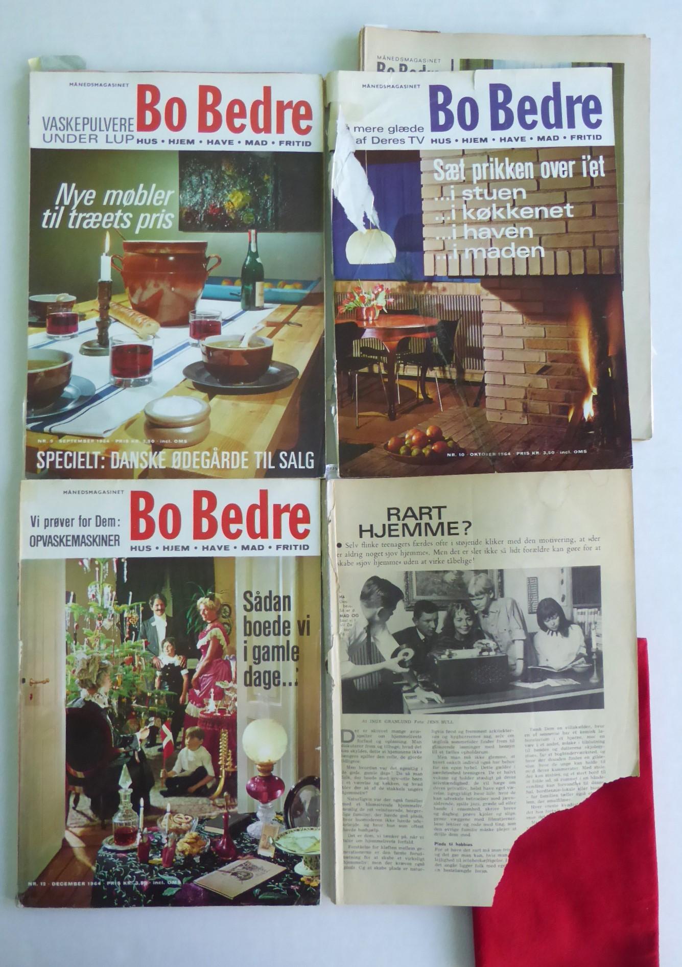 Mid-20th Century 1964 Bo Bedre Danish Language Magazine Scandinavian Home Style Design 12 issues