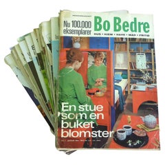 Vintage 1964 Bo Bedre Danish Language Magazine Scandinavian Home Style Design 12 issues