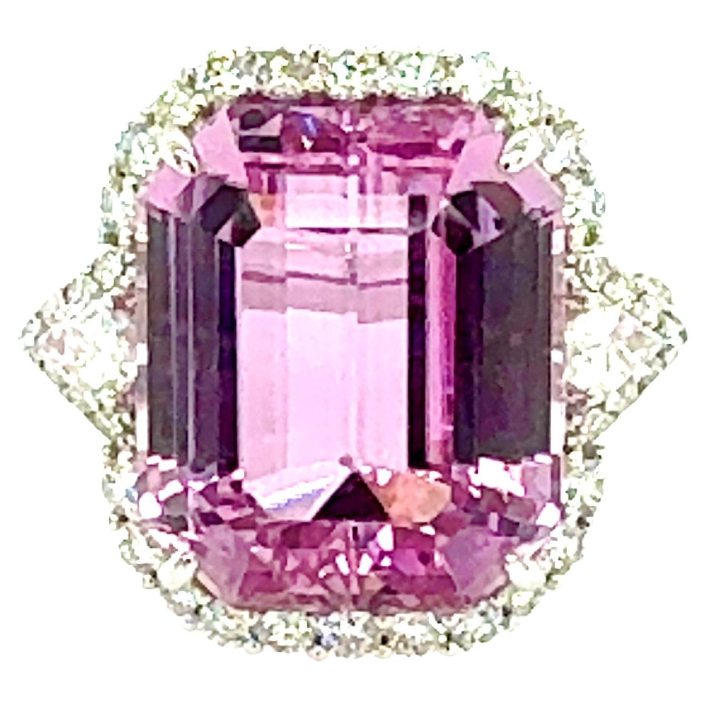 19.64 Carat Kunzite and Diamond Cocktail Ring