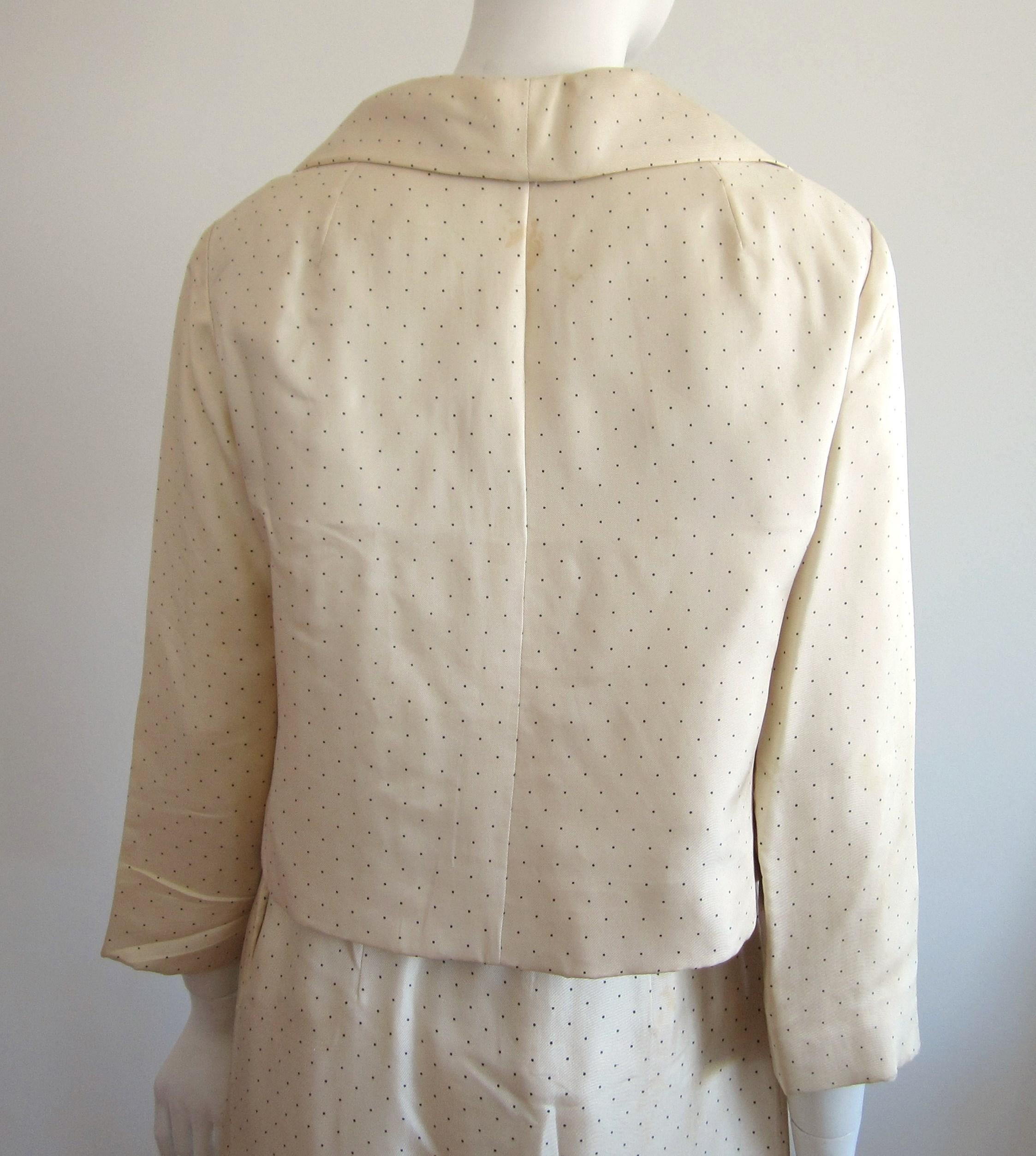 Beige 1964 Christian Dior 2 Piece Marc Bohan Dress - Jacket Suit Numbered 123094