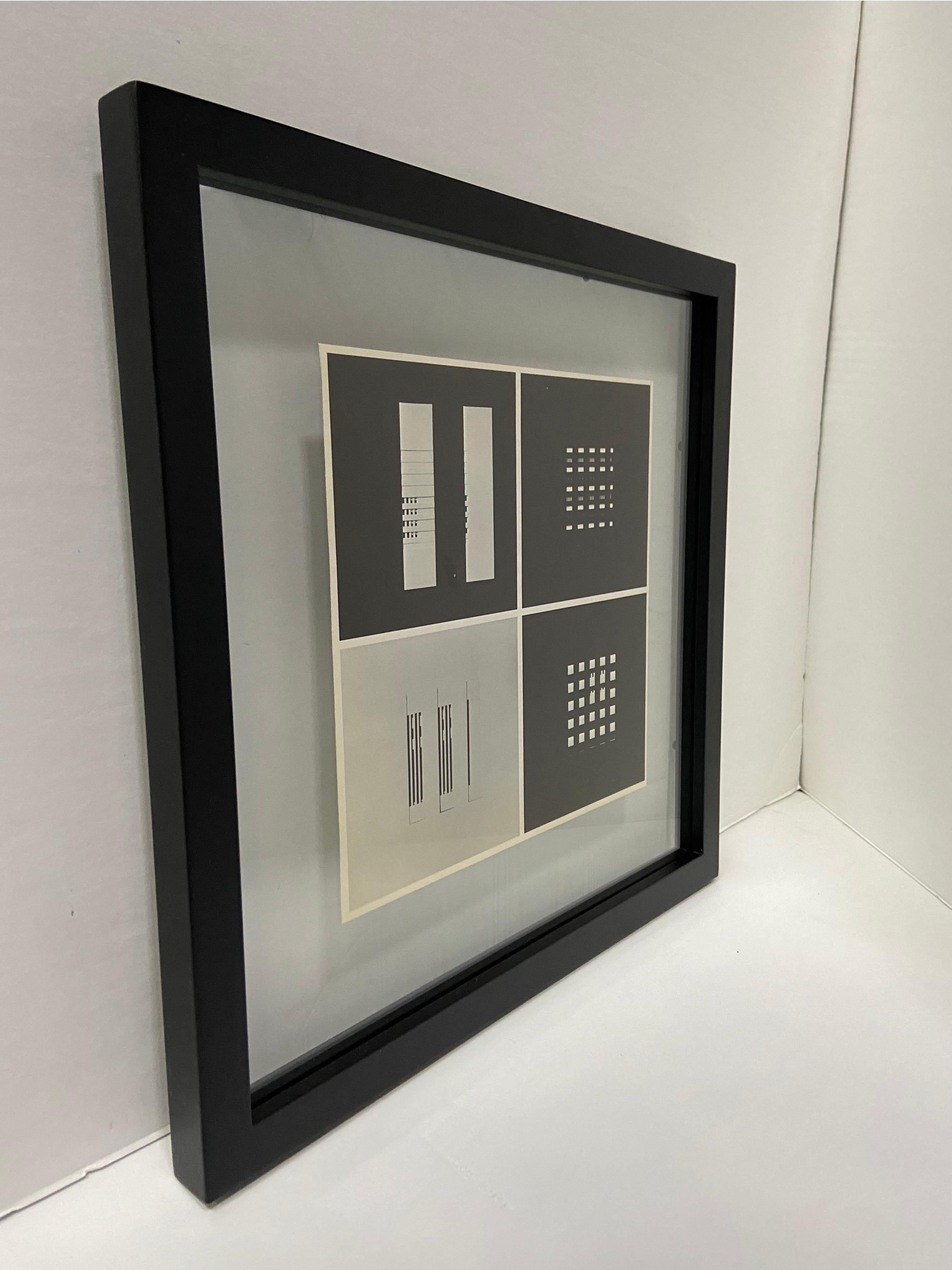 1964 Dieter Rot Double Sided Black and White Geometric Die Cut Print, Framed In Good Condition For Sale In Atlanta, GA