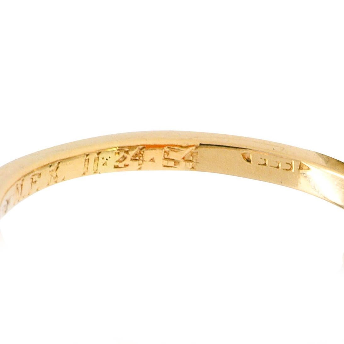 1964 F. & F. Felger Citrine Diamond 14 Karat Two-Tone Gold Heart Halo Ring 2
