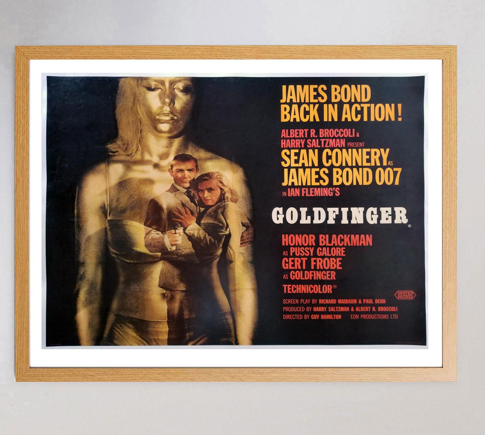 Mid-Century Modern 1964 Goldfinger Original Vintage Poster For Sale