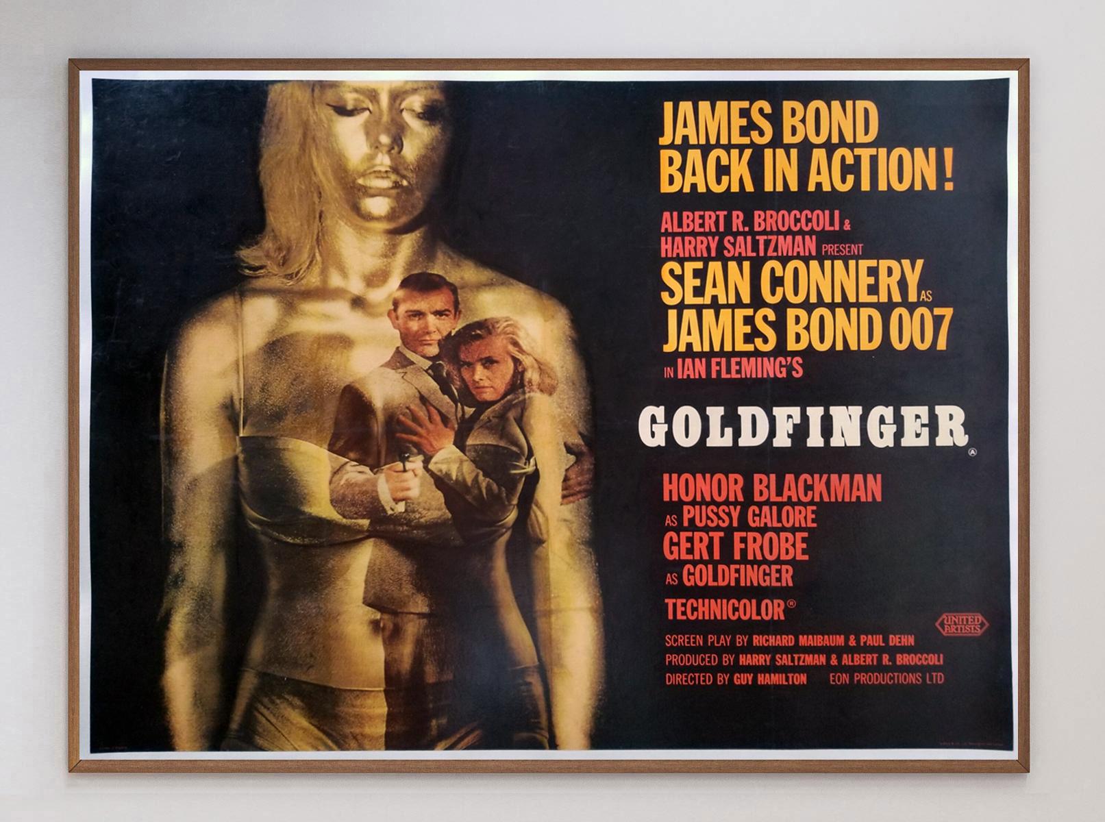 1964 Goldfinger Original Vintage Poster In Good Condition For Sale In Winchester, GB