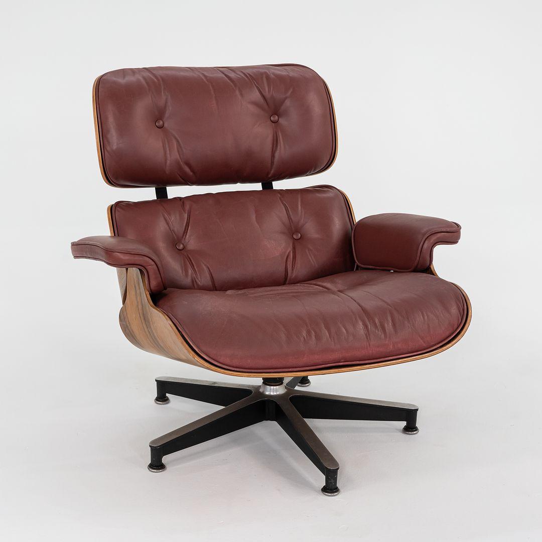 1964 Herman Miller Eames Lounge Chair & Ottoman Rosewood w/ Leather Upholstery For Sale 1