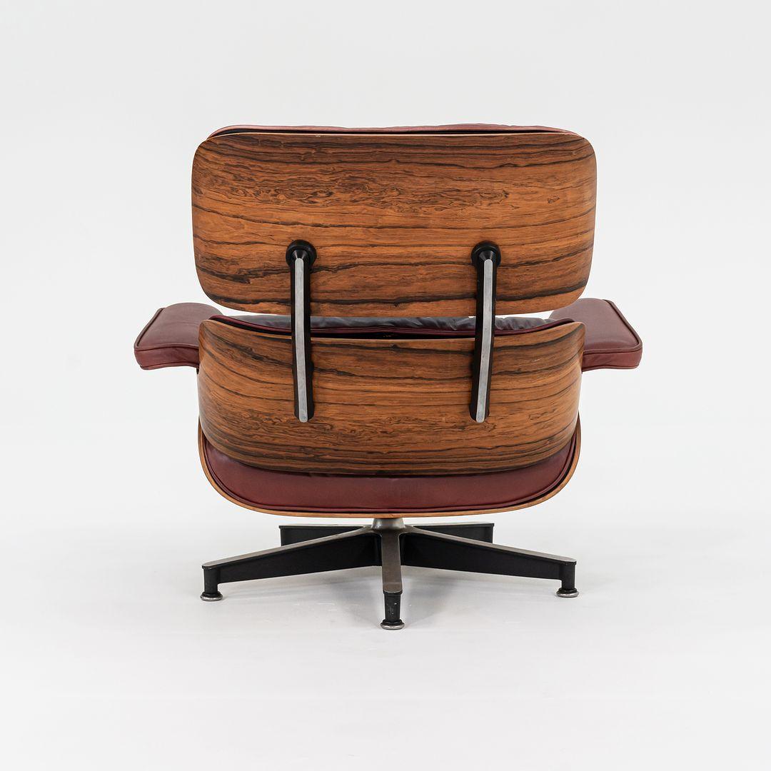 Powder-Coated 1964 Herman Miller Eames Lounge Chair & Ottoman Rosewood w/ Leather Upholstery For Sale