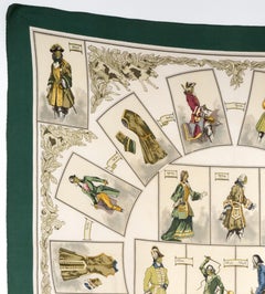 1964 Hermes Green La Tenue de Venerie by Charles-Jean Hallo Silk Scarf