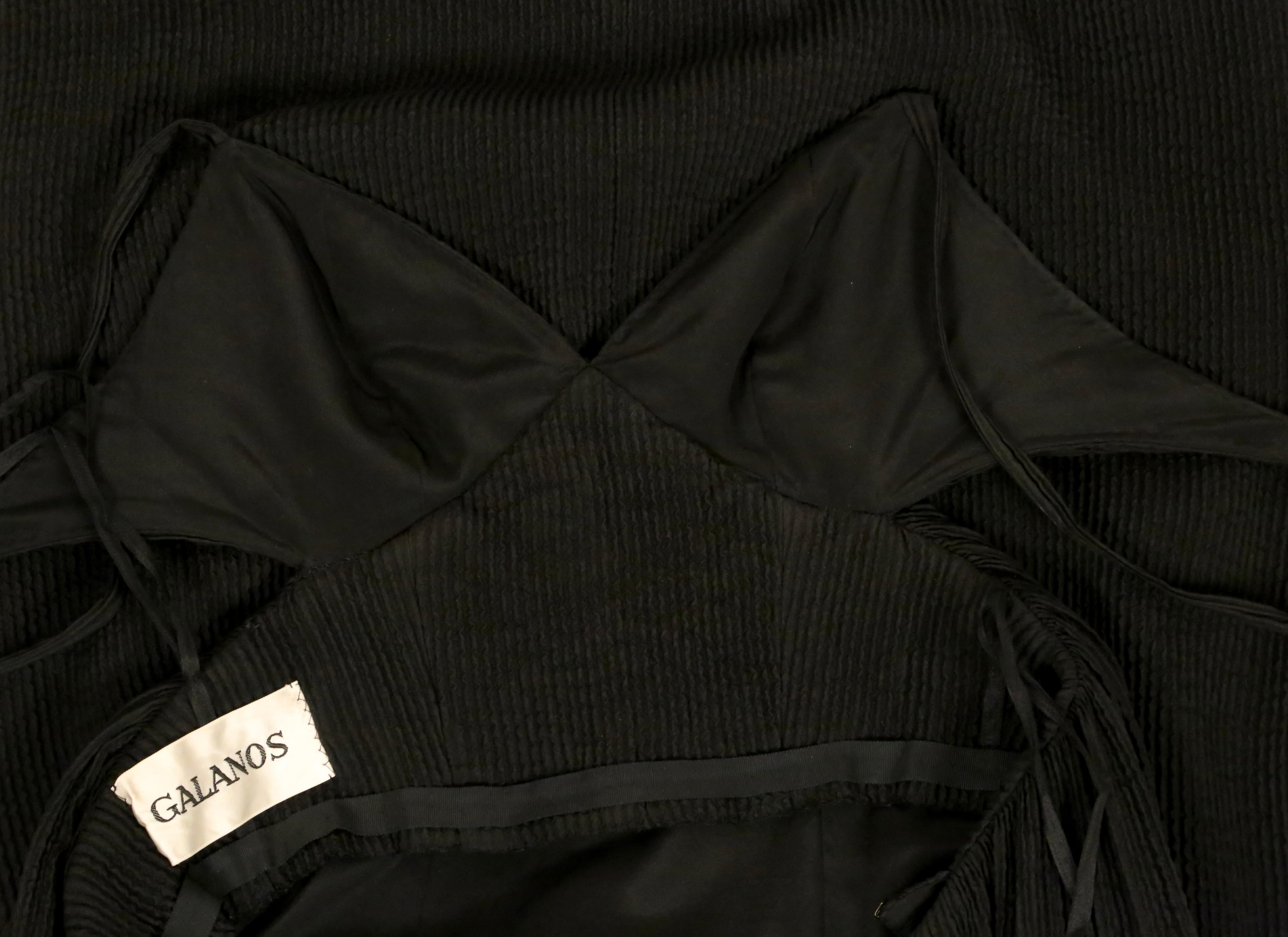 1964 James Galanos, abito in seta plissé nero della COUTURE, con taglio sui fianchi 12