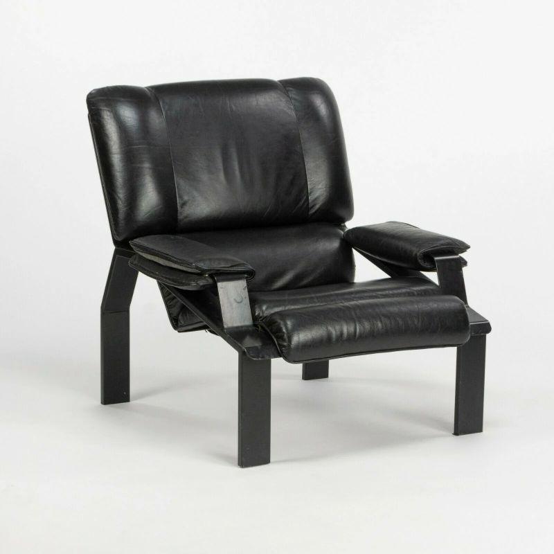Modern 1964 Joe Colombo for Bieffeplast LEM Black Leather Lounge Chair 1x Available
