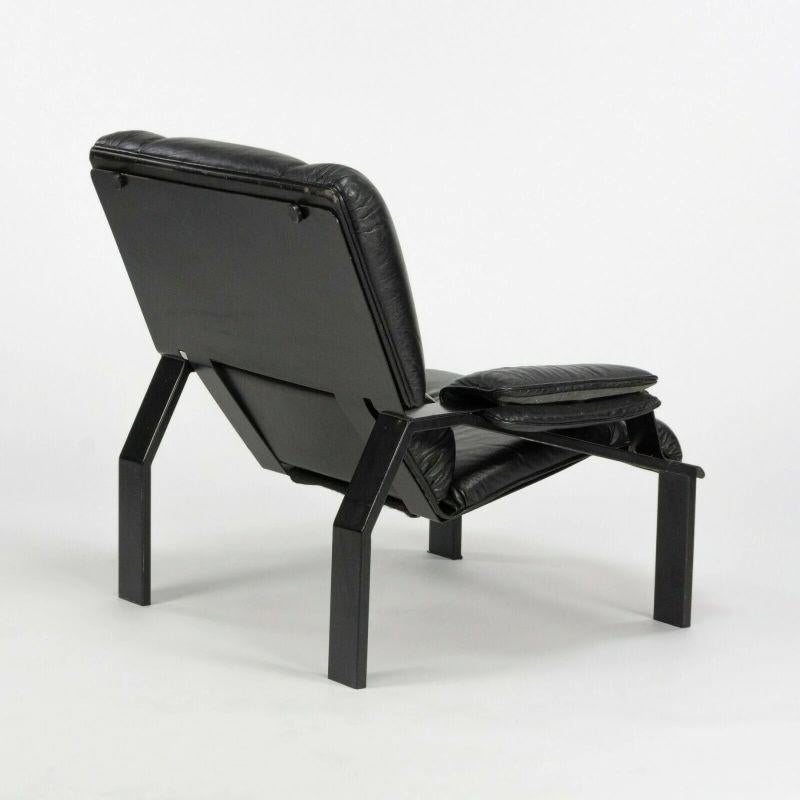 1964 Joe Colombo for Bieffeplast LEM Black Leather Lounge Chair 1x Available In Good Condition In Philadelphia, PA