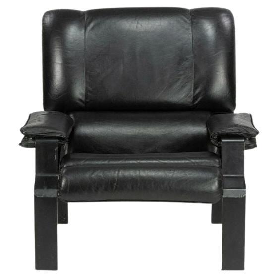 1964 Joe Colombo for Bieffeplast LEM Black Leather Lounge Chair 1x Available