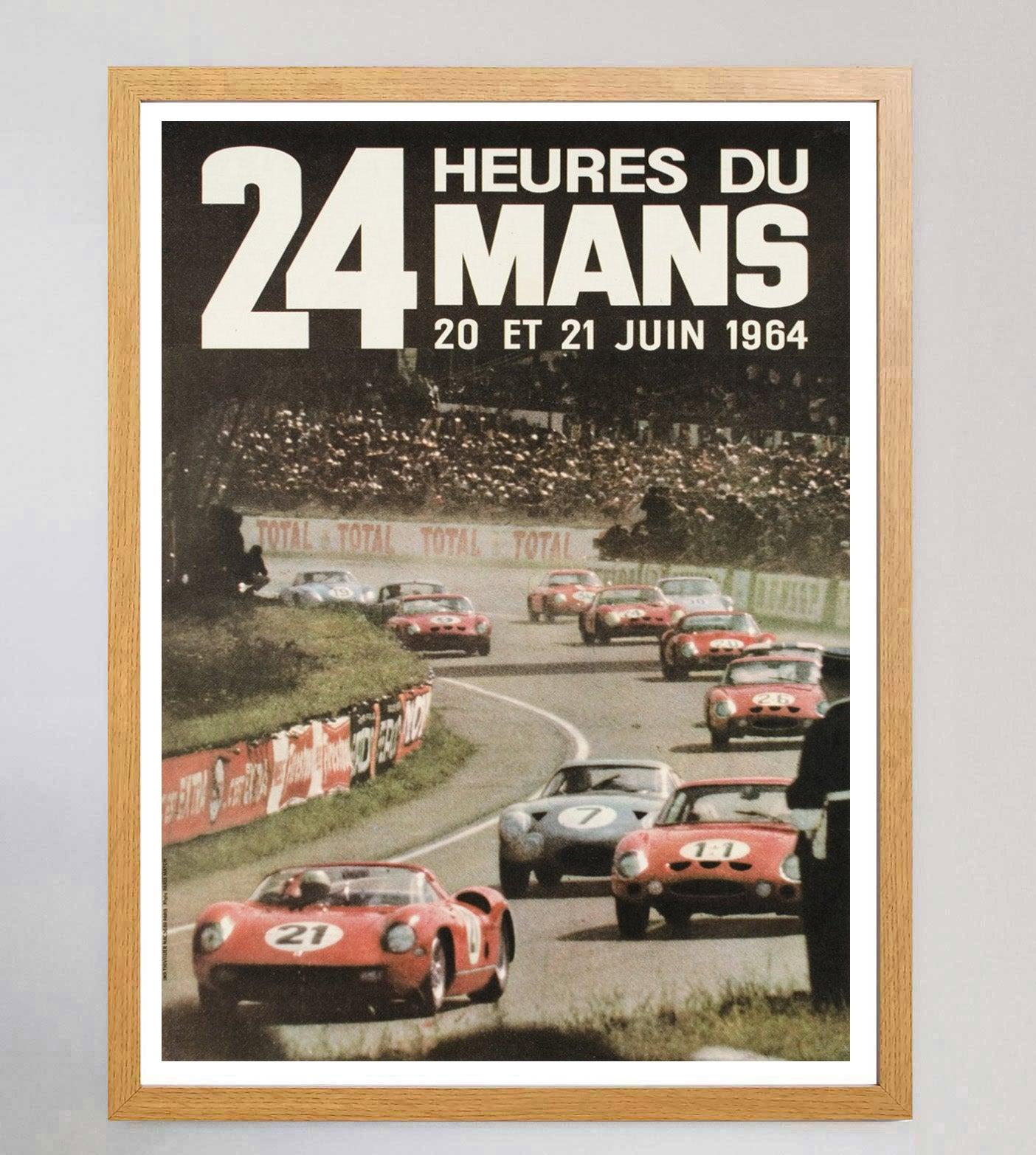 Francese Poster originale d'epoca della 24 ore di Le Mans del 1964 in vendita