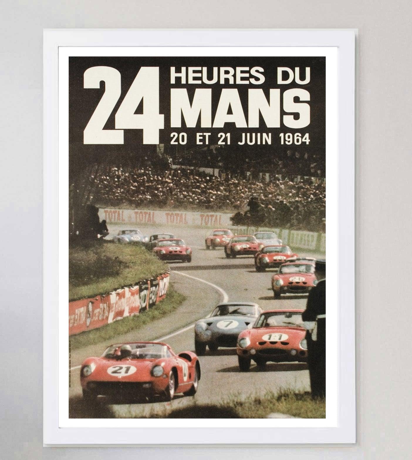 Poster originale d'epoca della 24 ore di Le Mans del 1964 In condizioni buone in vendita a Winchester, GB