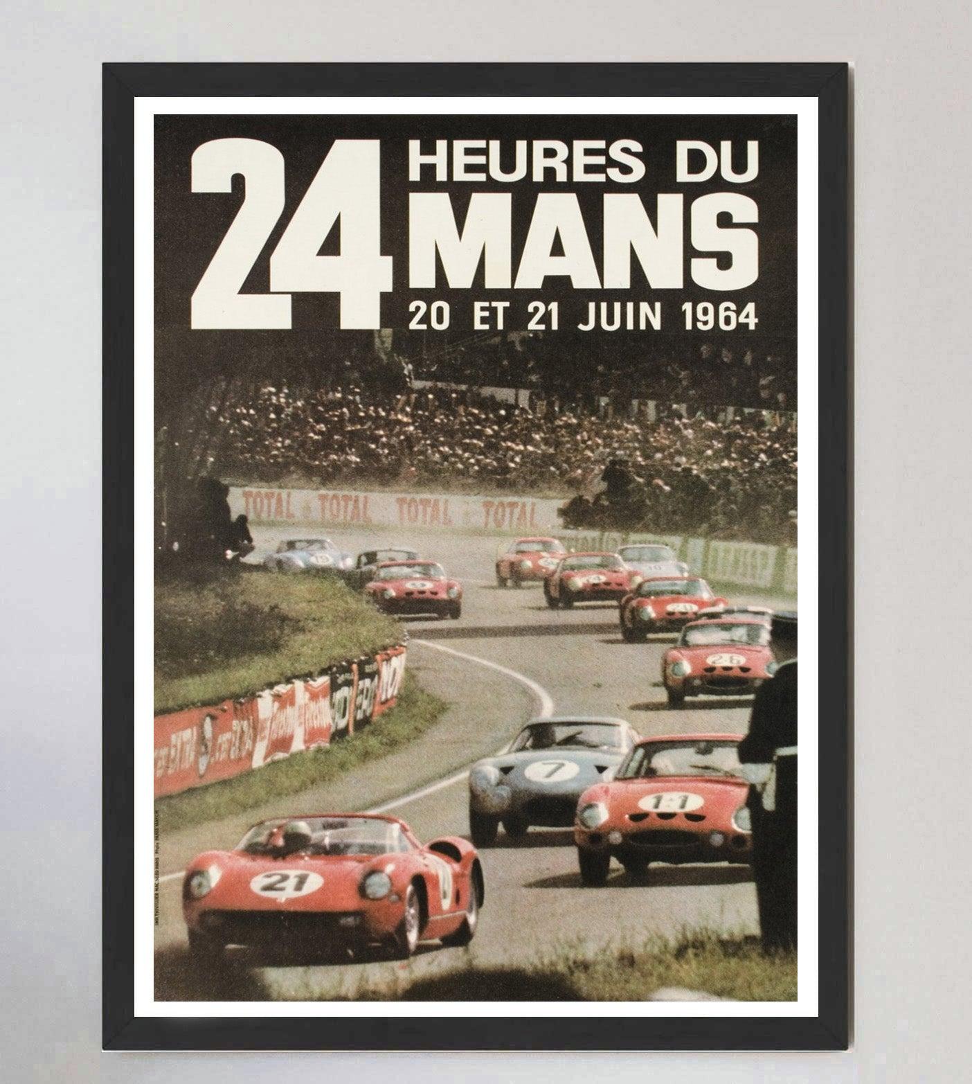 Metà XX secolo Poster originale d'epoca della 24 ore di Le Mans del 1964 in vendita