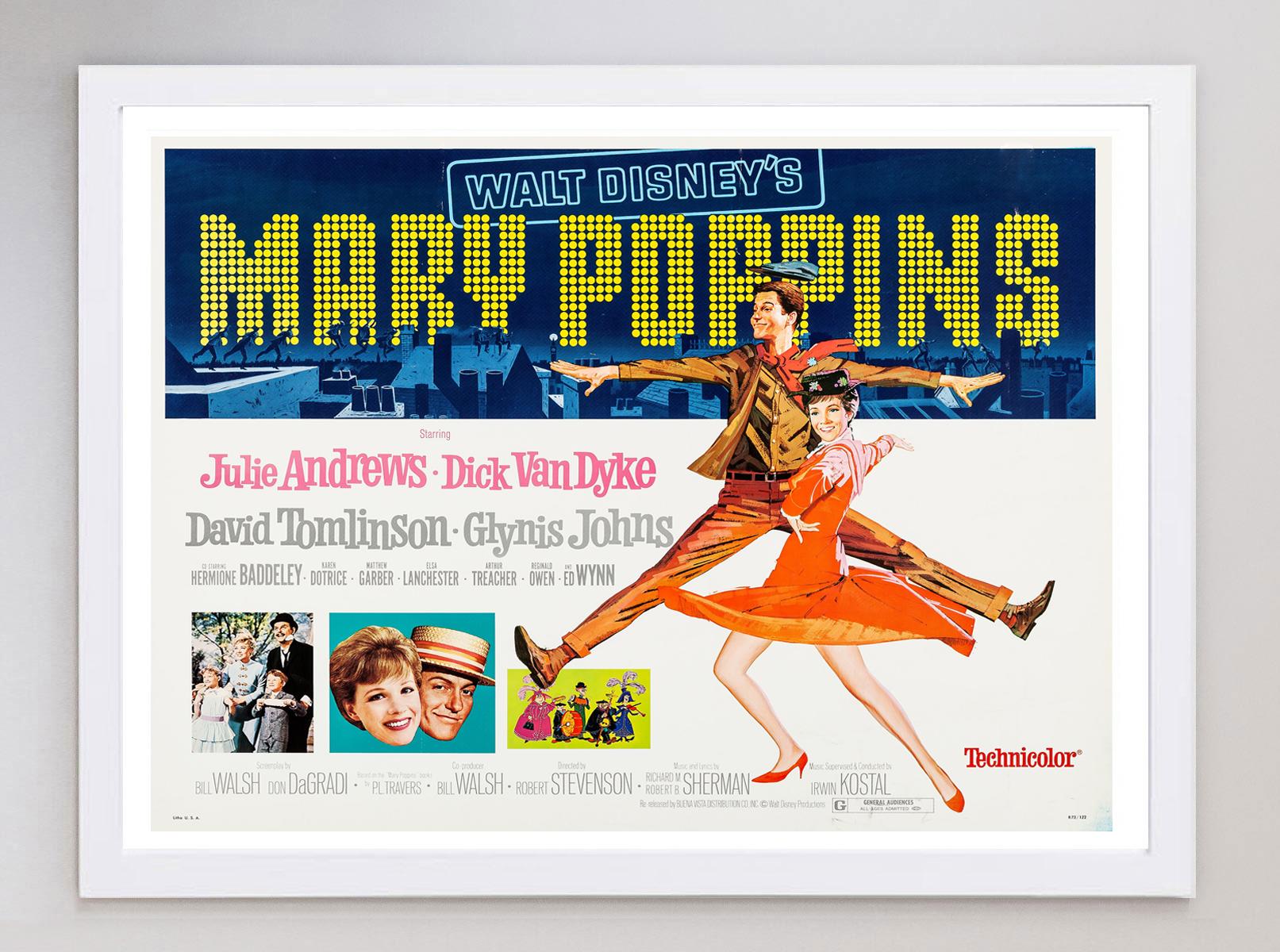 Affiche vintage originale de Mary Poppins, 1964 Bon état - En vente à Winchester, GB