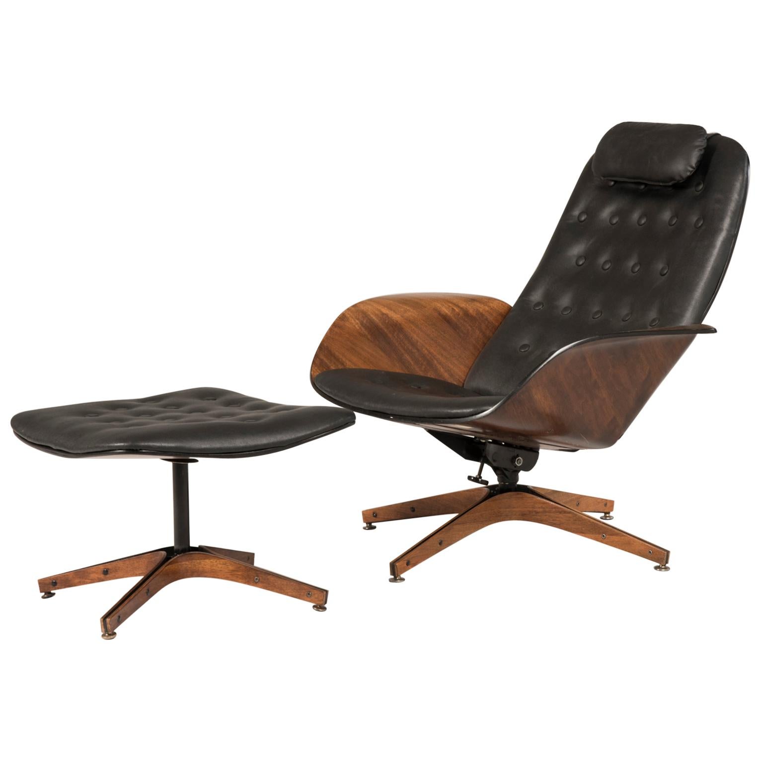 1964 Mr. Chair II by George Mulhauser for Plycraft and Ottoman