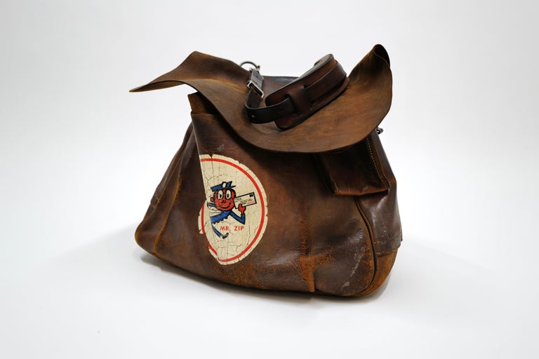 1964 Mr. Zip Leather Postal Sling Bag at 1stDibs | mr leather bag