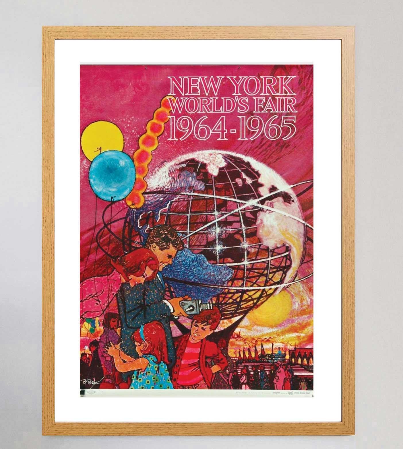 Americano 1964 New York World's Fair 1964-1965 Manifesto originale d'epoca in vendita