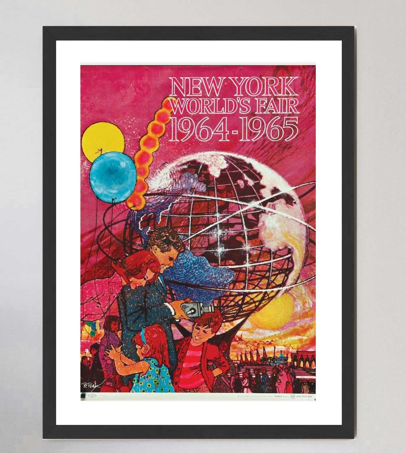 Metà XX secolo 1964 New York World's Fair 1964-1965 Manifesto originale d'epoca in vendita