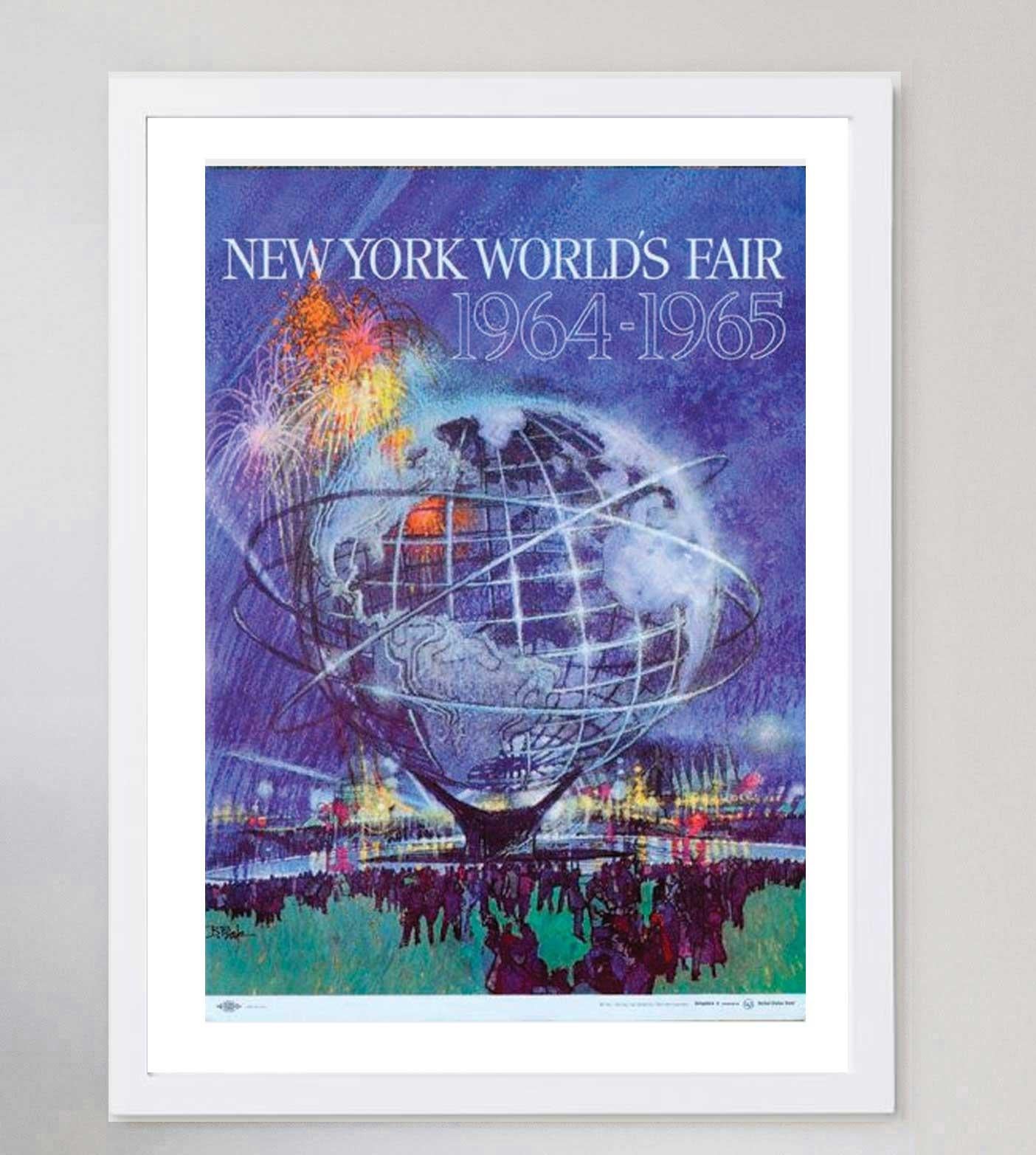 Affiche vintage originale de l'Exposition universelle de New York de 1964 Bon état - En vente à Winchester, GB