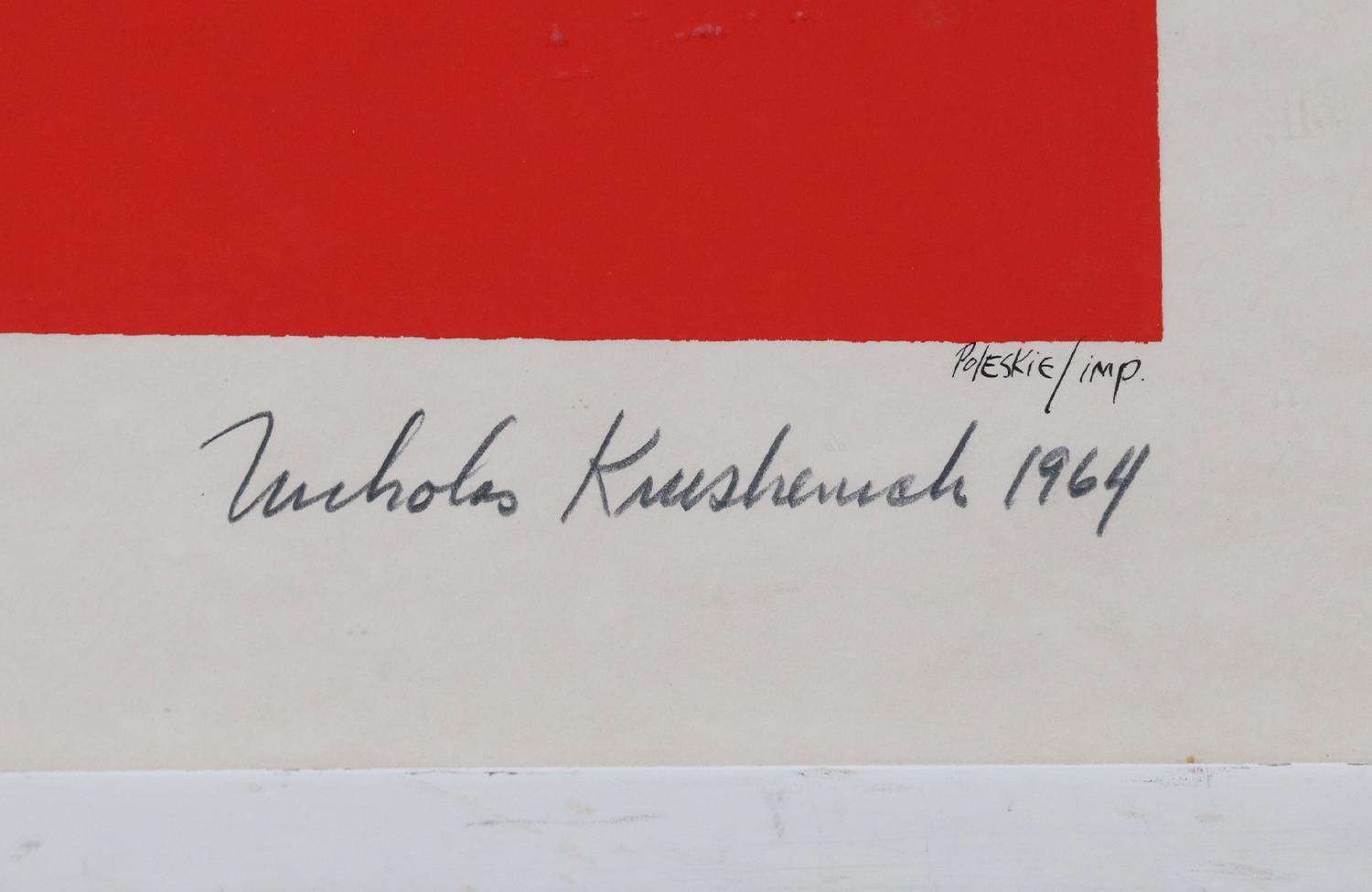1964 Nicholas Krushenick Color Lithograph 15/100 In Excellent Condition For Sale In Los Angeles, CA