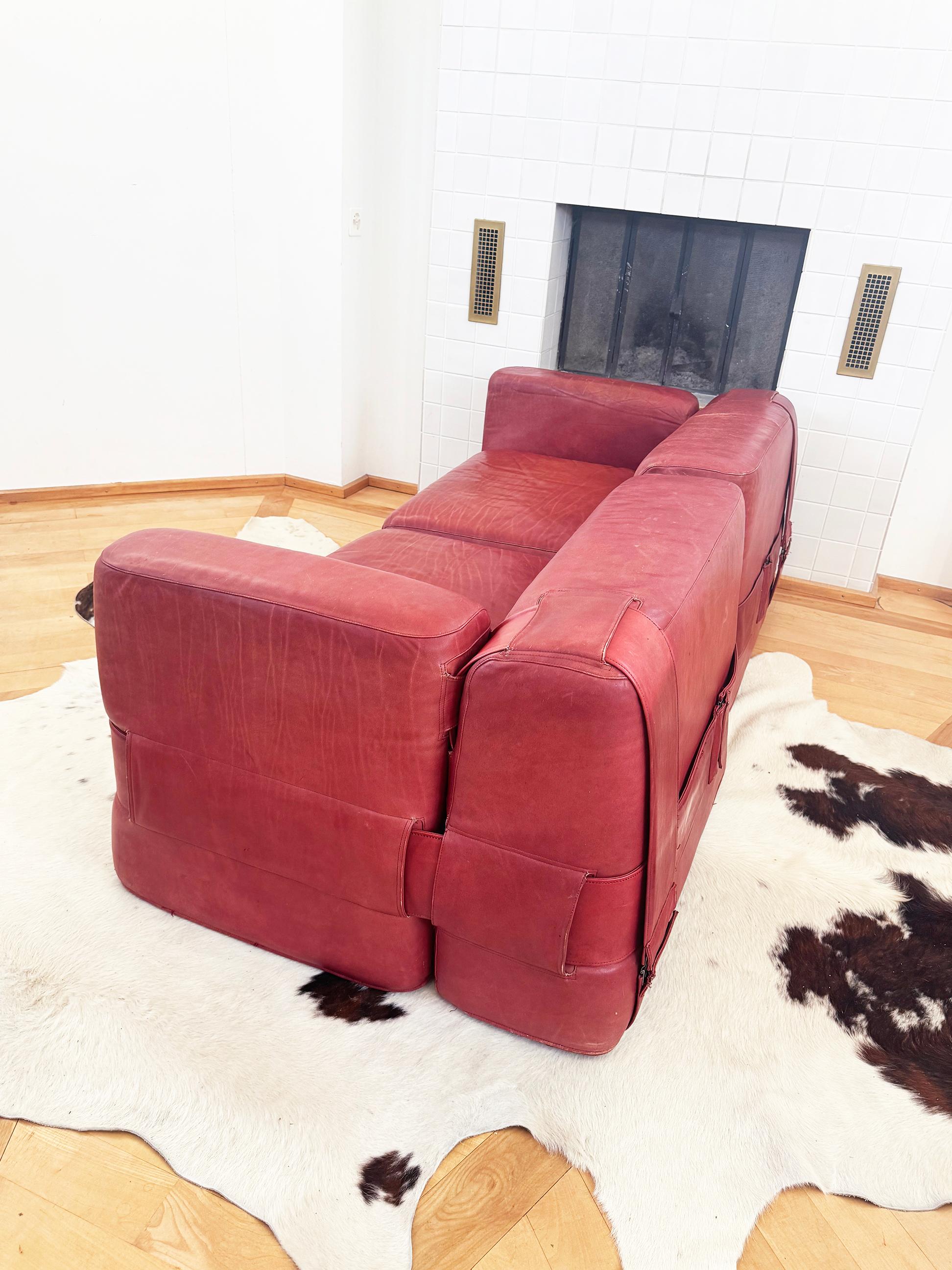 1964 Original 932-Quartet Canapé sectionnel en cuir Mario Bellini pour Cassina 2pcs en vente 6