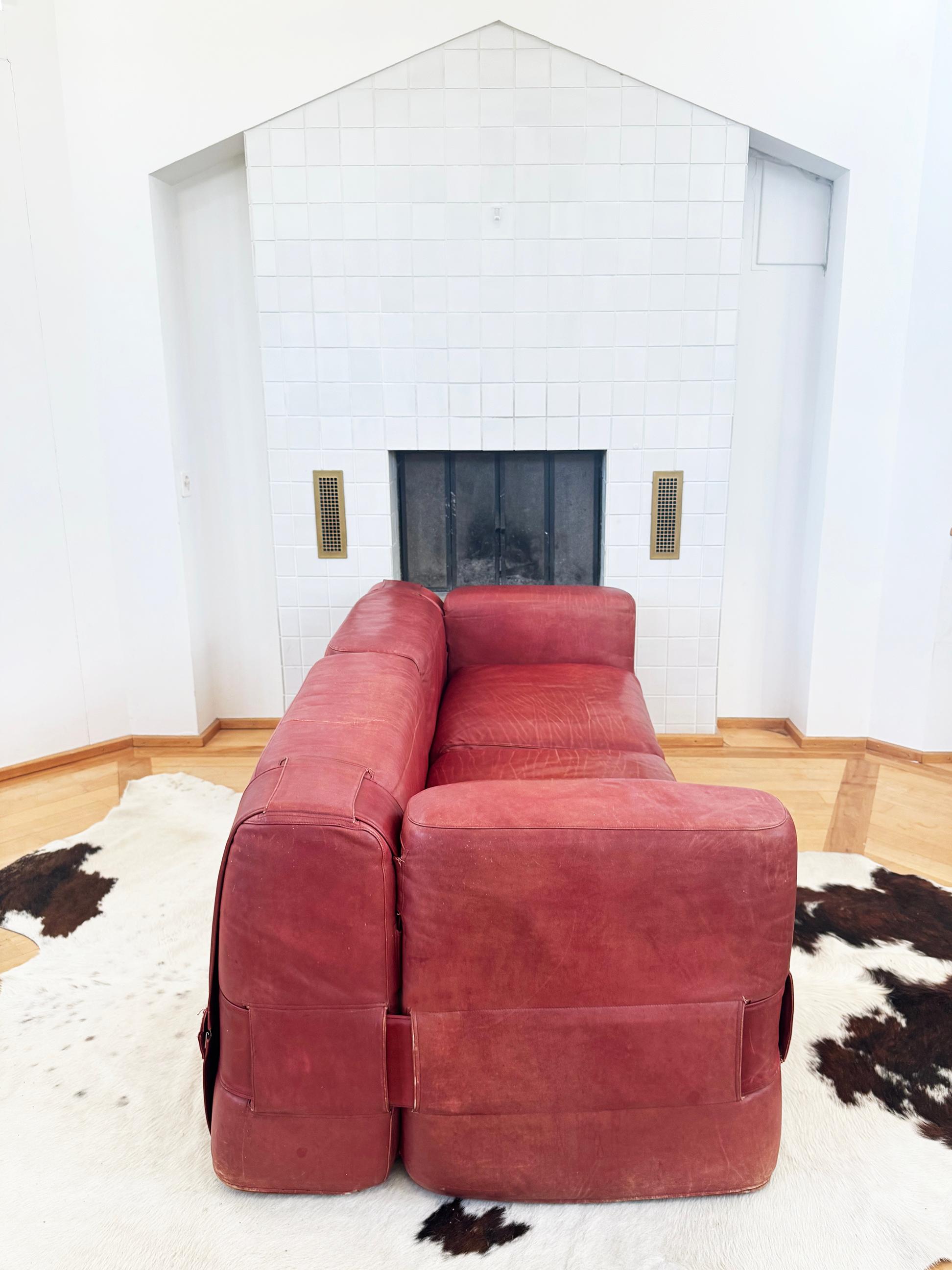 1964 Original 932-Quartet Canapé sectionnel en cuir Mario Bellini pour Cassina 2pcs en vente 8