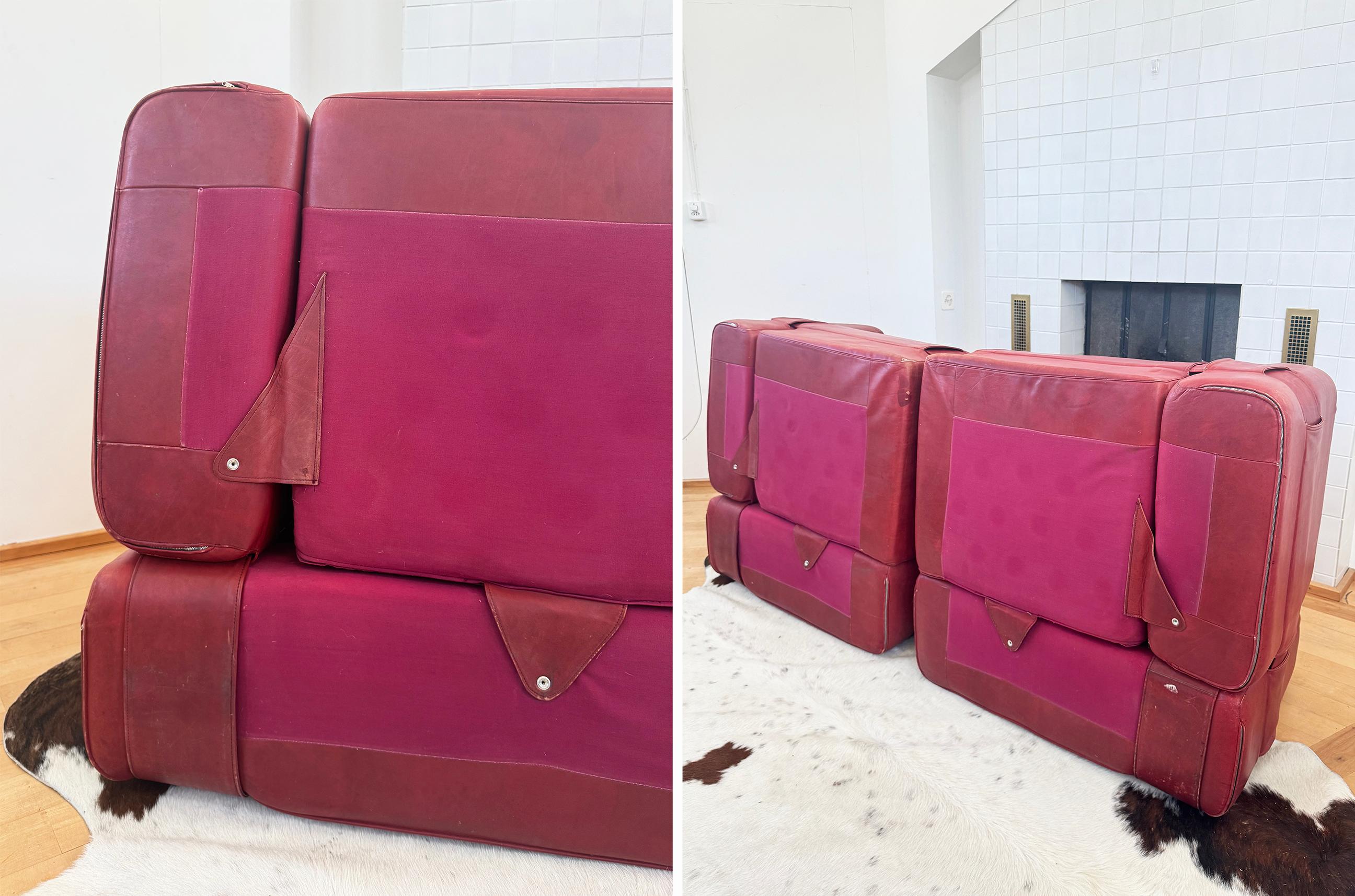 1964 Original 932-Quartet Canapé sectionnel en cuir Mario Bellini pour Cassina 2pcs en vente 9