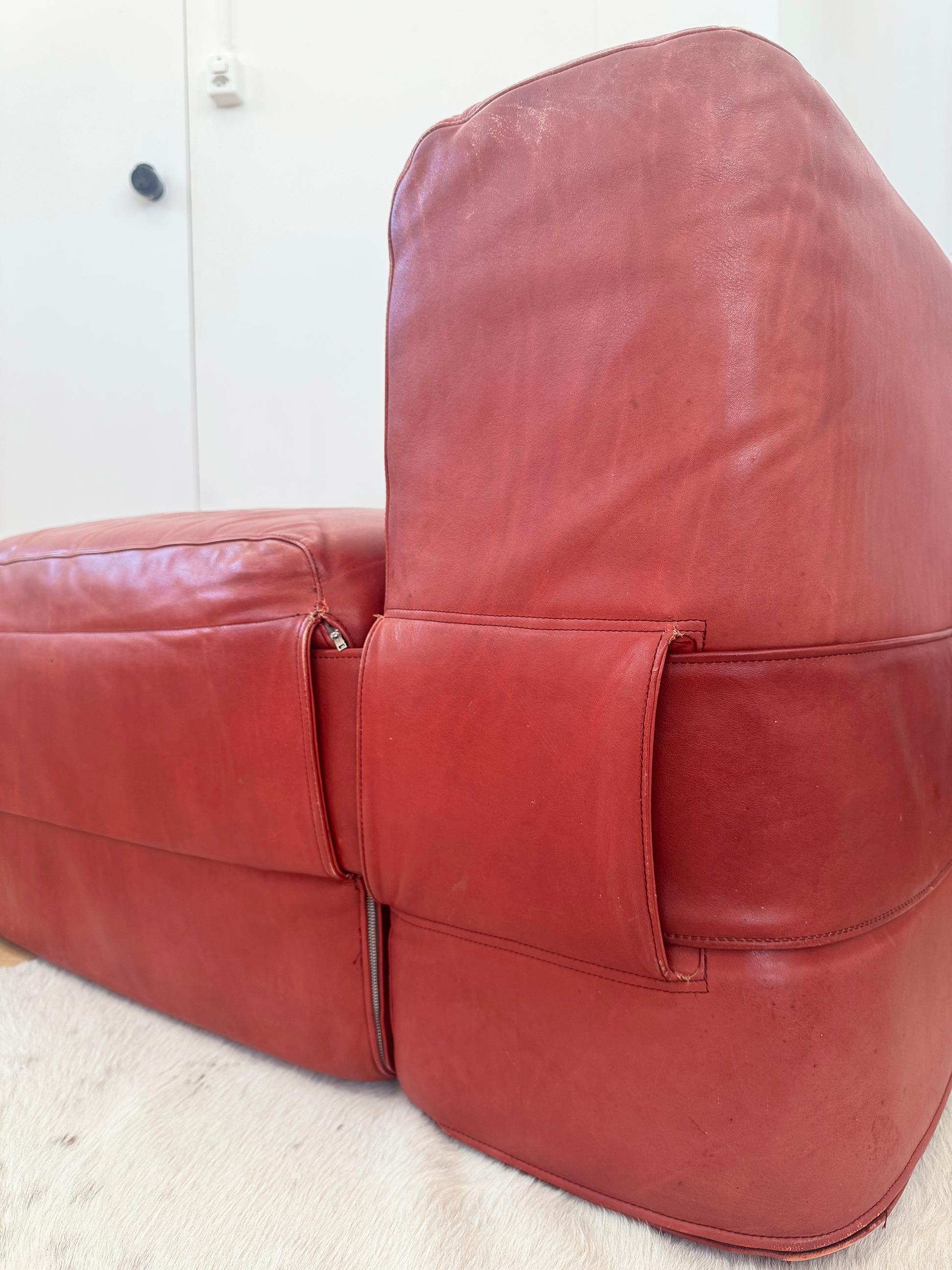 1964 Original 932-Quartet Canapé sectionnel en cuir Mario Bellini pour Cassina 2pcs en vente 10