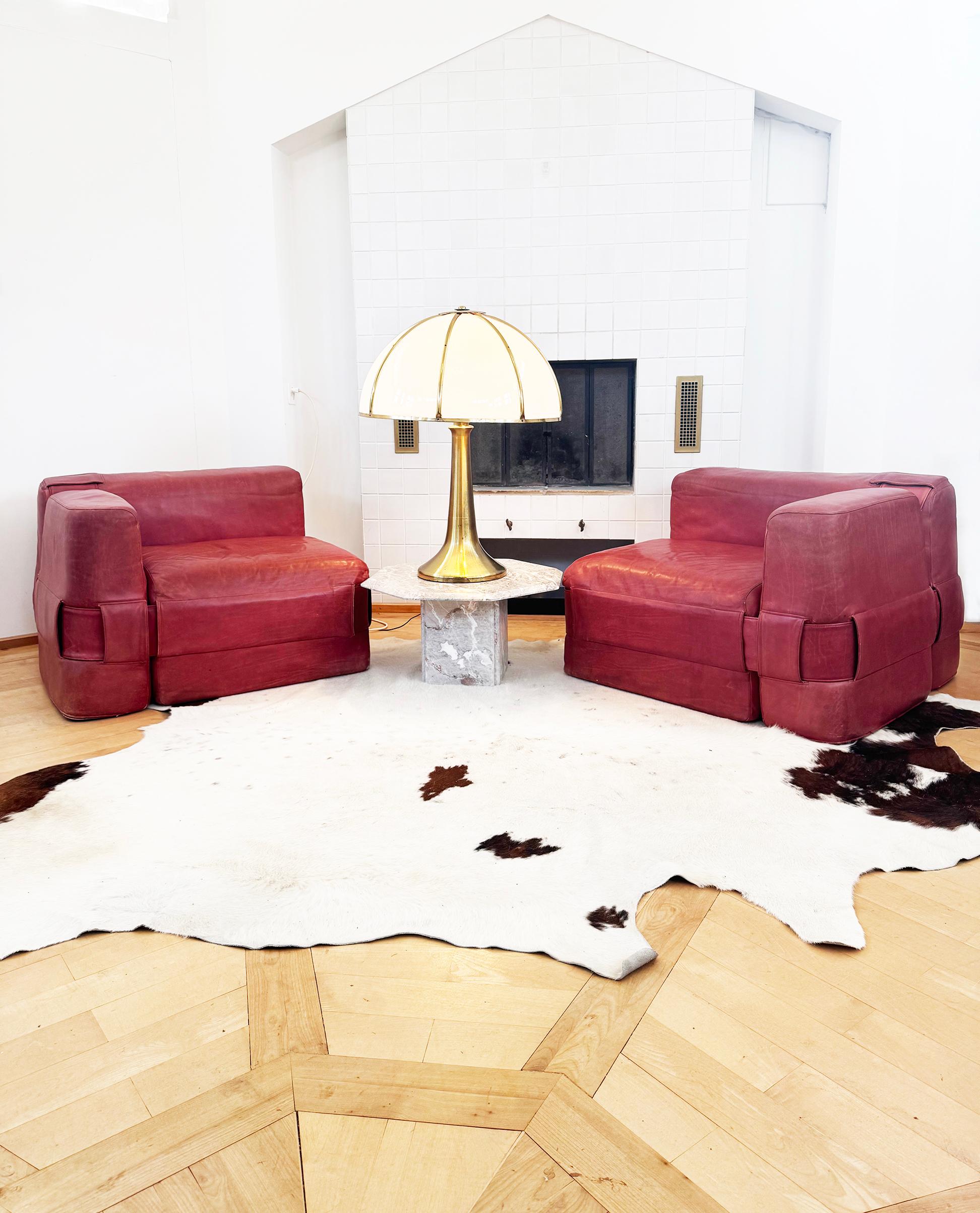 1964 Original 932-Quartet Canapé sectionnel en cuir Mario Bellini pour Cassina 2pcs en vente 2