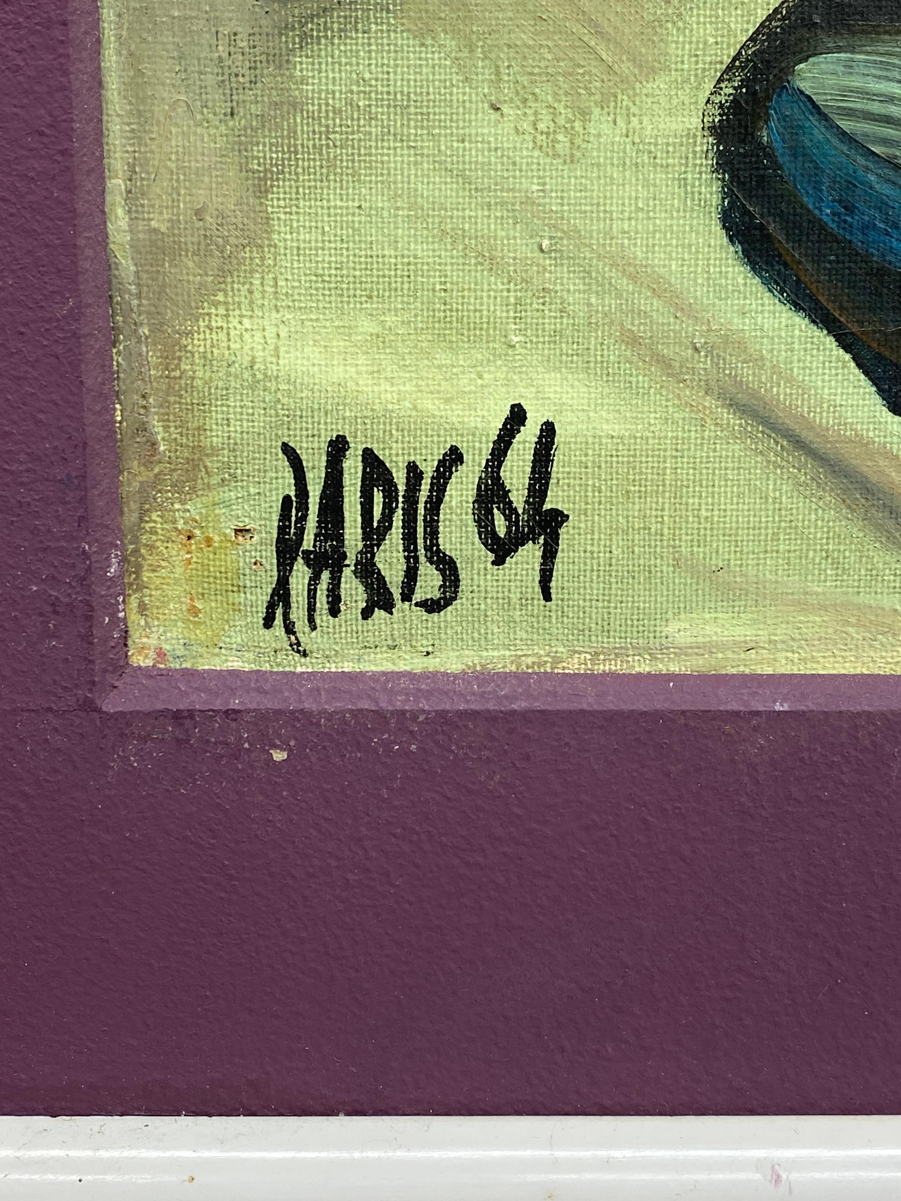 1964 Pinturas parisinas de niña y niño con ojos grandes, Pareja en venta 6