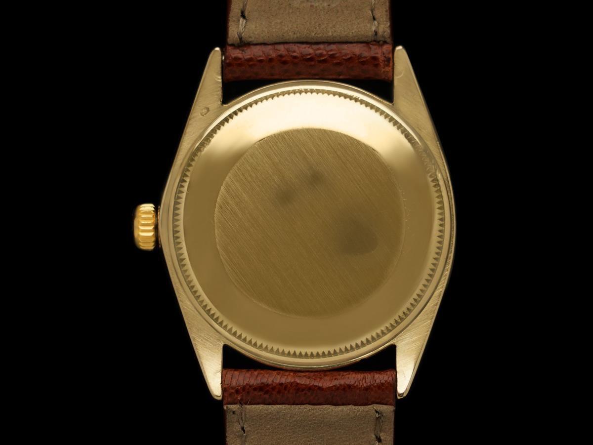 1964 Montre Rolex Oyster Perpetual Vintage By pour homme avec cadran souligné rare or 14K en vente 2