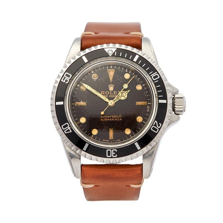 Rolex Submariner stainless-steel 5513 wristwatch with tropical dial, 1964 