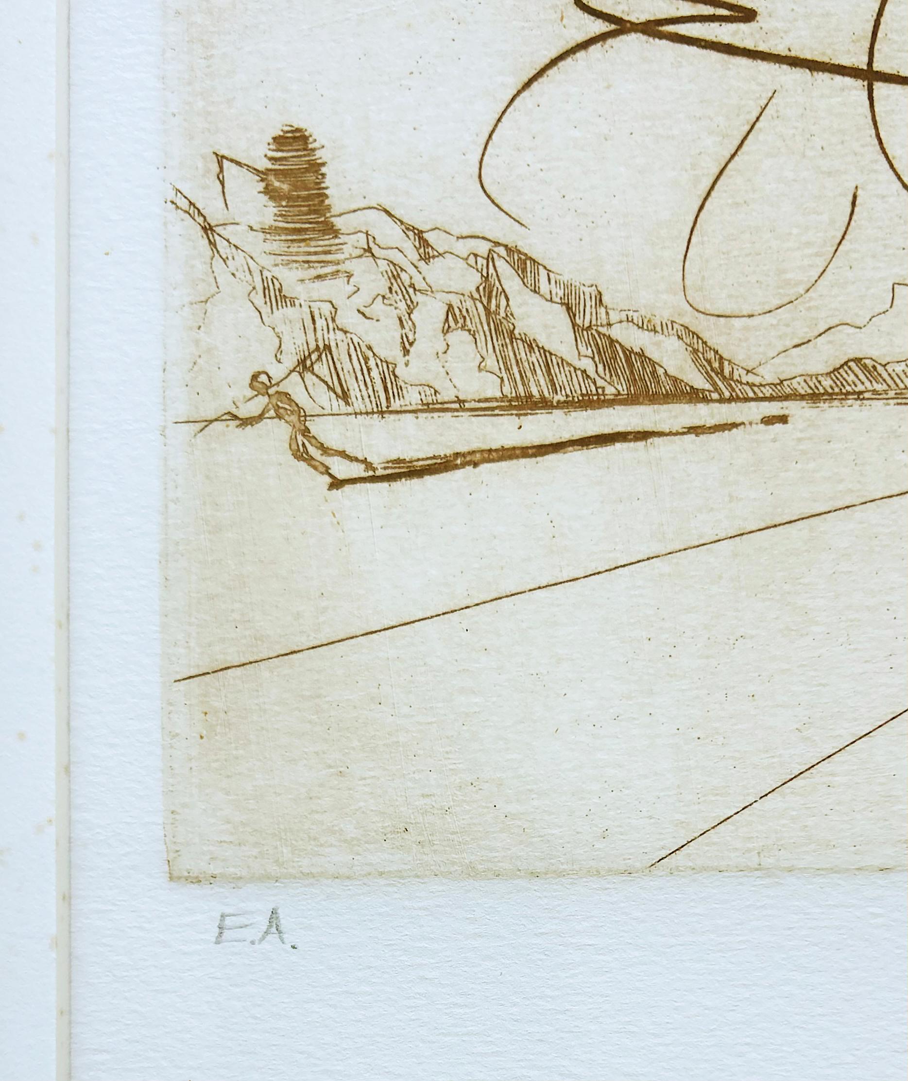 1964 Salvidor Dali Don Quijote Gravur Signiert (EA) 