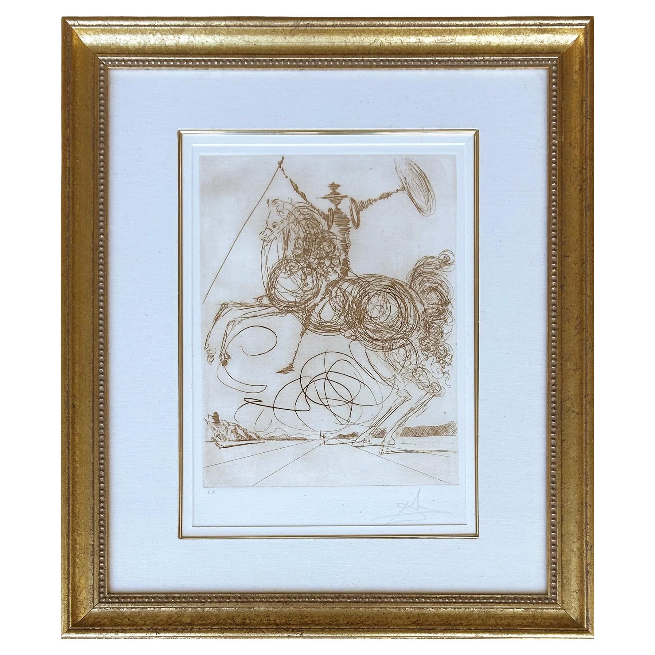 1964 Salvidor Dali Don Quijote Gravur Signiert (EA) "Epreuve d
Artiste" im Angebot