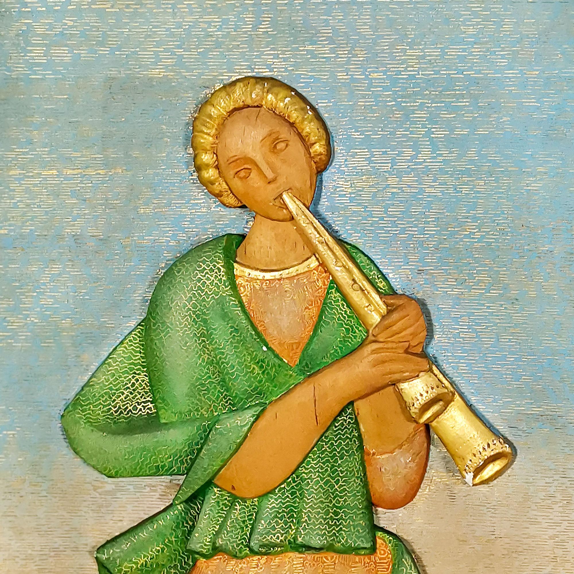 Set von 5 modernen Deko-Paneelen aus der Mitte des Jahrhunderts, handgefertigtes geschnitztes Holz – Spanien (Mitte des 20. Jahrhunderts) im Angebot