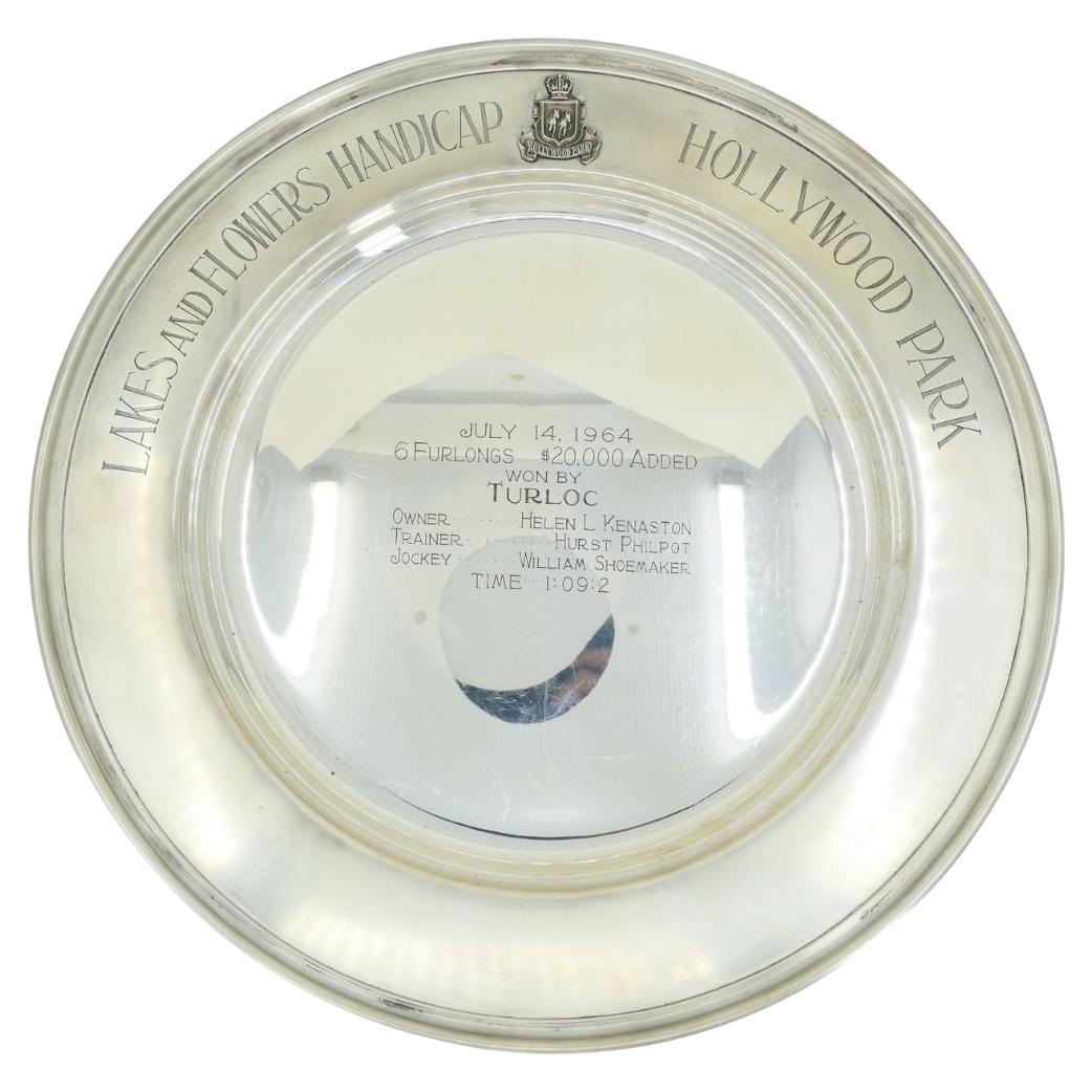 1964 Sterling Silver Lakes and Flowers Handicap Hollywood Park Trophy Plate
