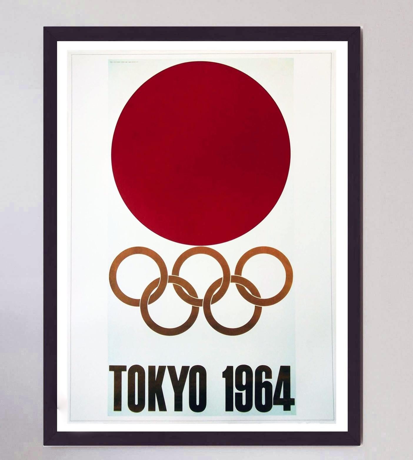 Mid-20th Century 1964 Tokyo Olympic Games Original Vintage Poster For Sale