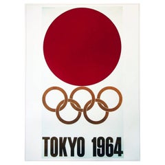 Affiche vintage originale des Jeux olympiques de Tokyo de 1964