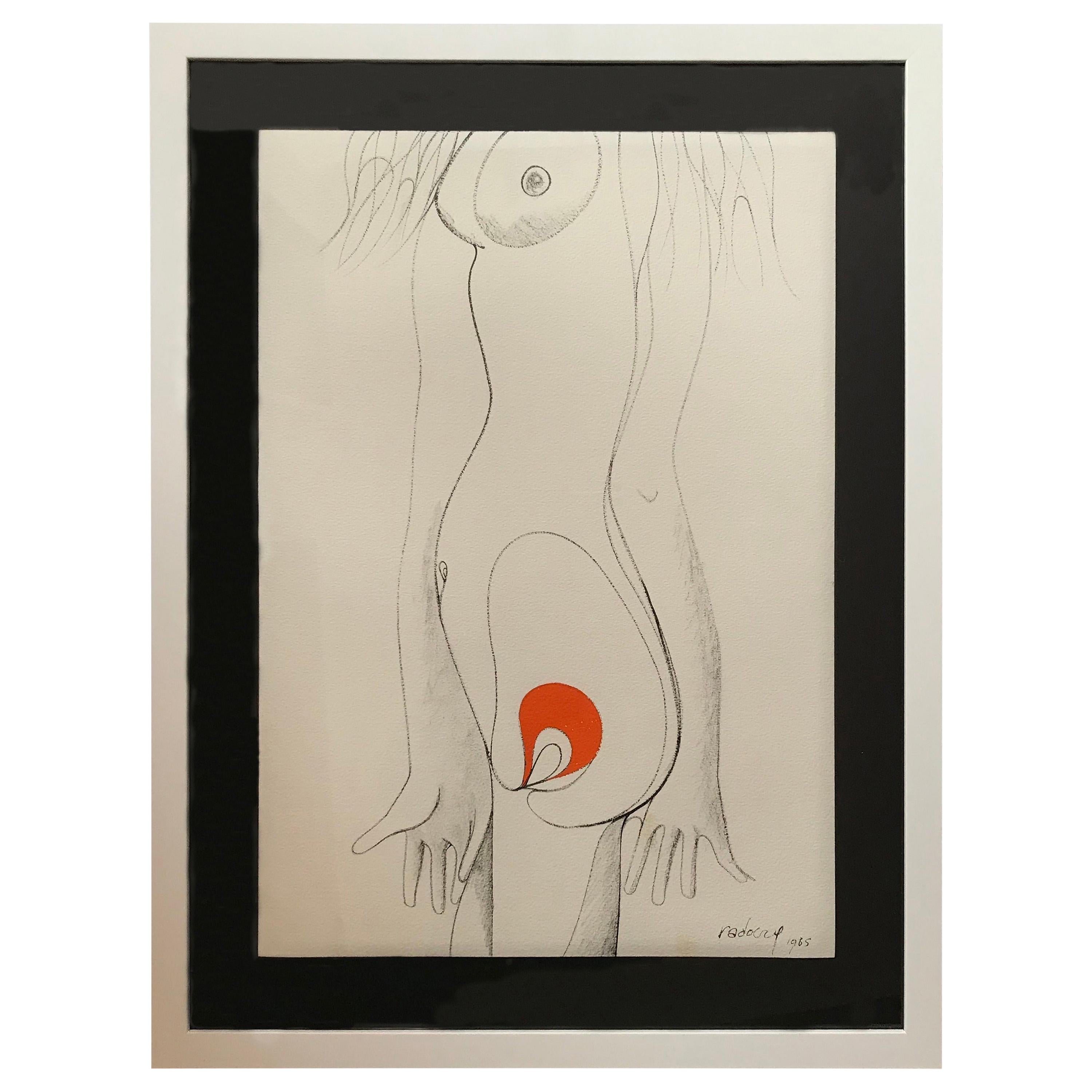1965 Albert Radoczy Nude Drawing