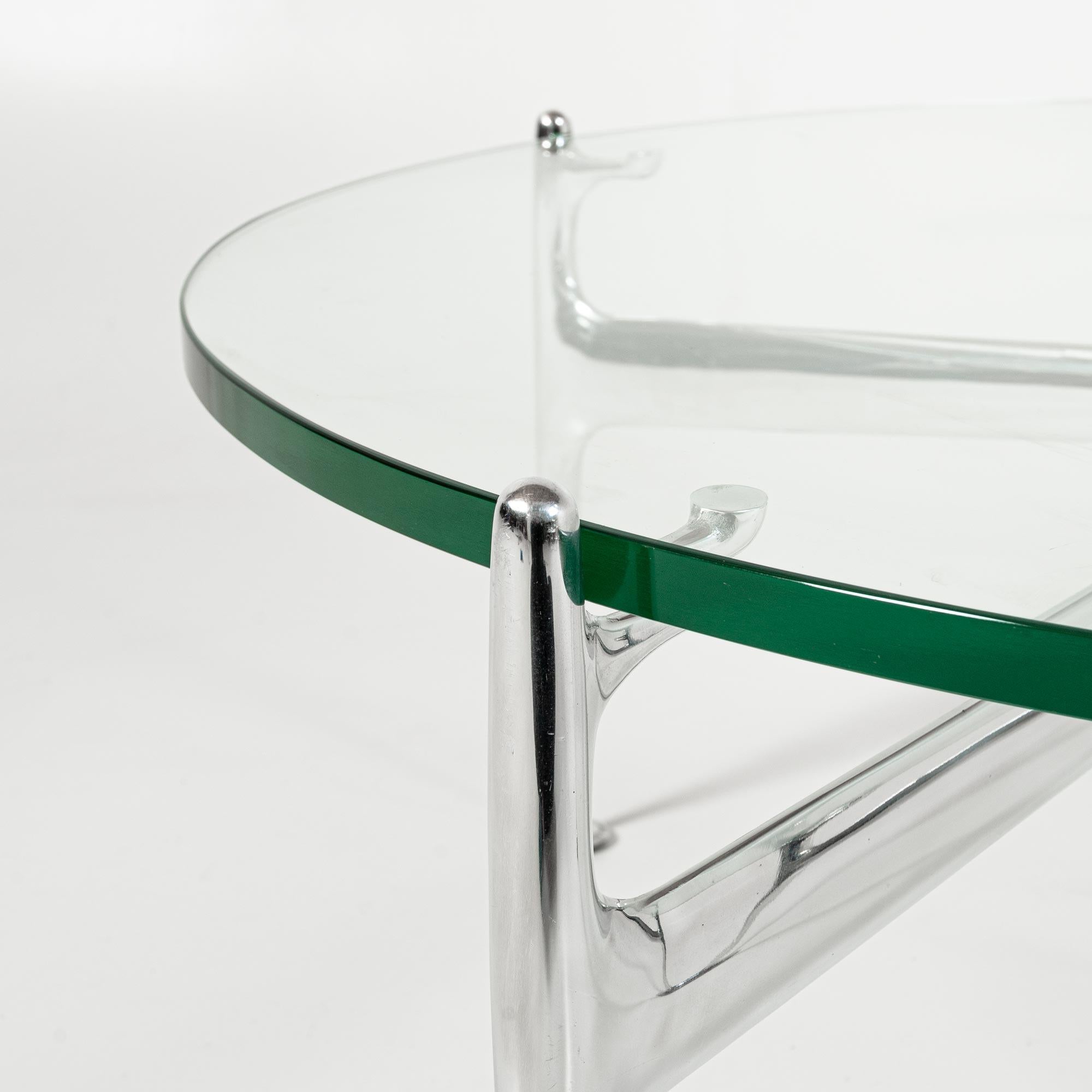 Aluminum 1965 Alexander Girard for Braniff Airlines & Herman Miller Glass Coffee Table For Sale
