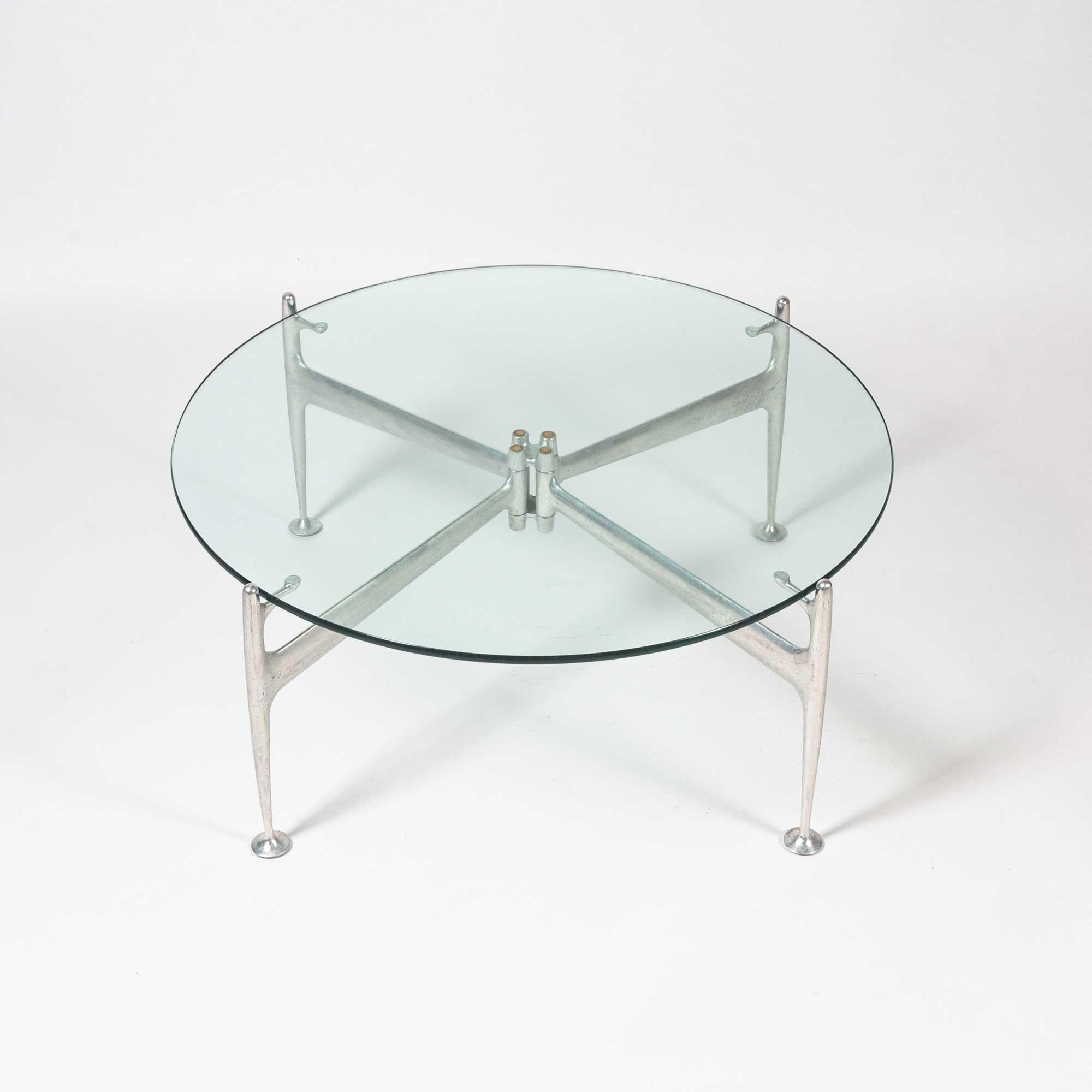 Aluminum 1965 Alexander Girard for Braniff Airlines & Herman Miller Marble Coffee Table For Sale