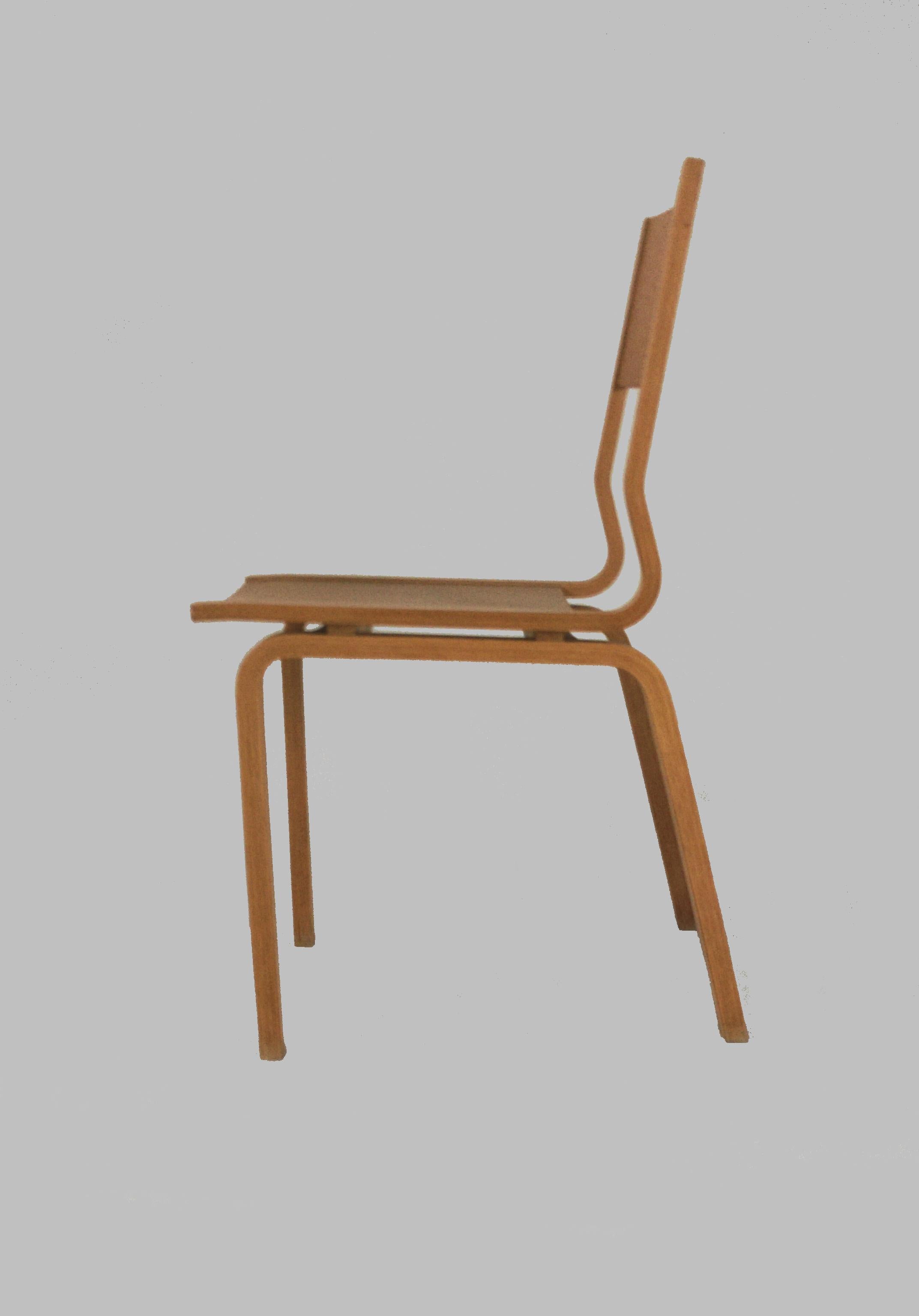 Danish 1965 Arne Jacobsen Set of Two Saint Catherines Chairs in Laminated Oak