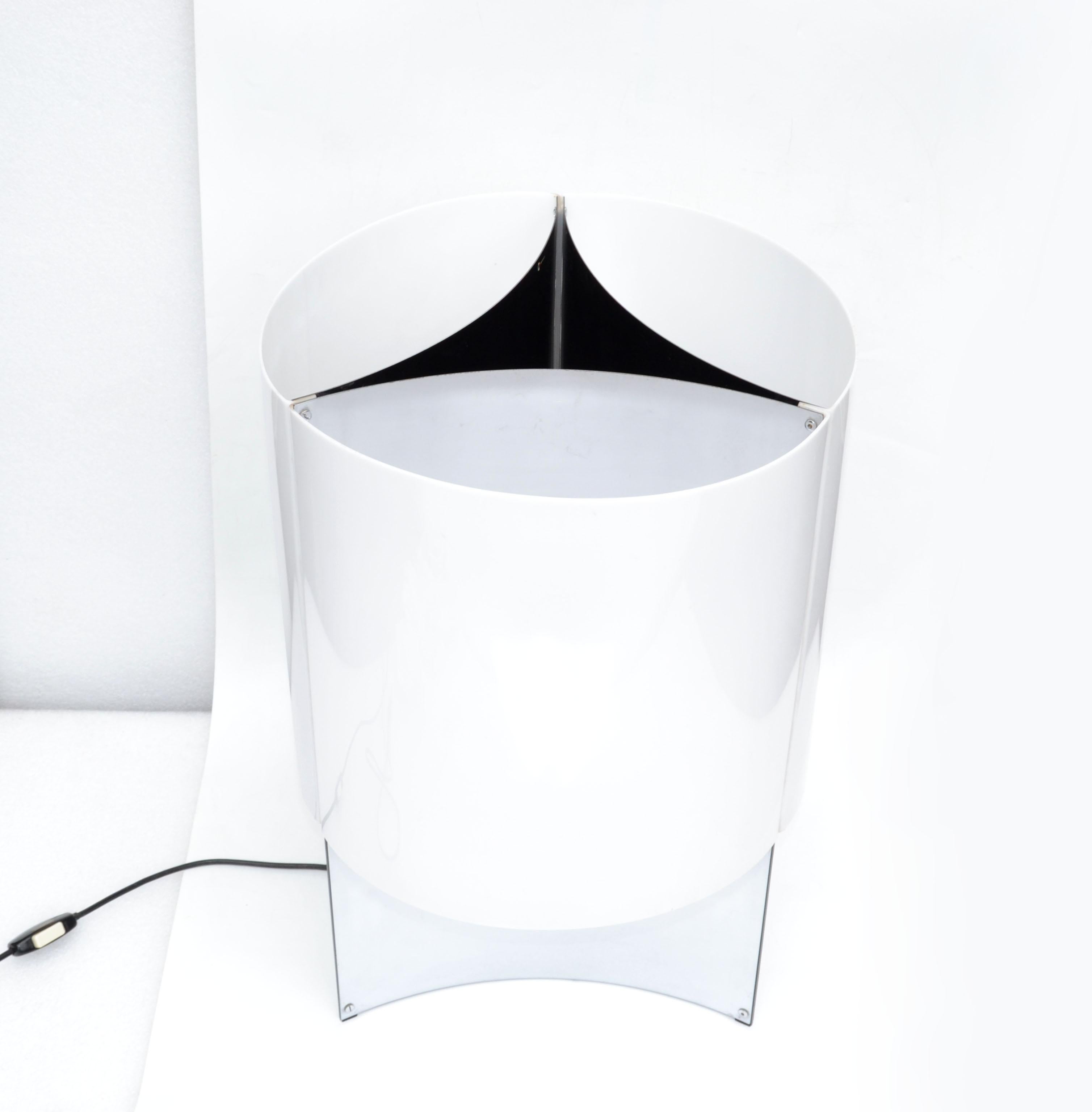 1965 Arteluce Large Chrome & Acrylic Table Lamp by Massimo Vignelli Italy For Sale 2