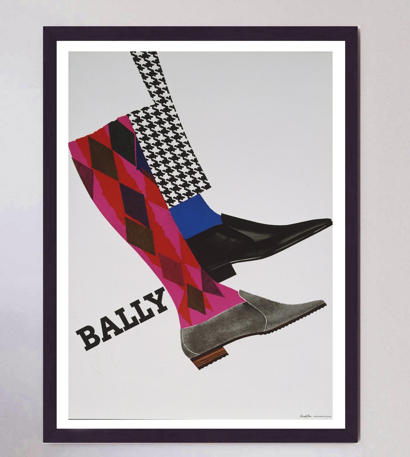 Mid-20th Century 1965 Bally, Brun Original Vintage Poster For Sale
