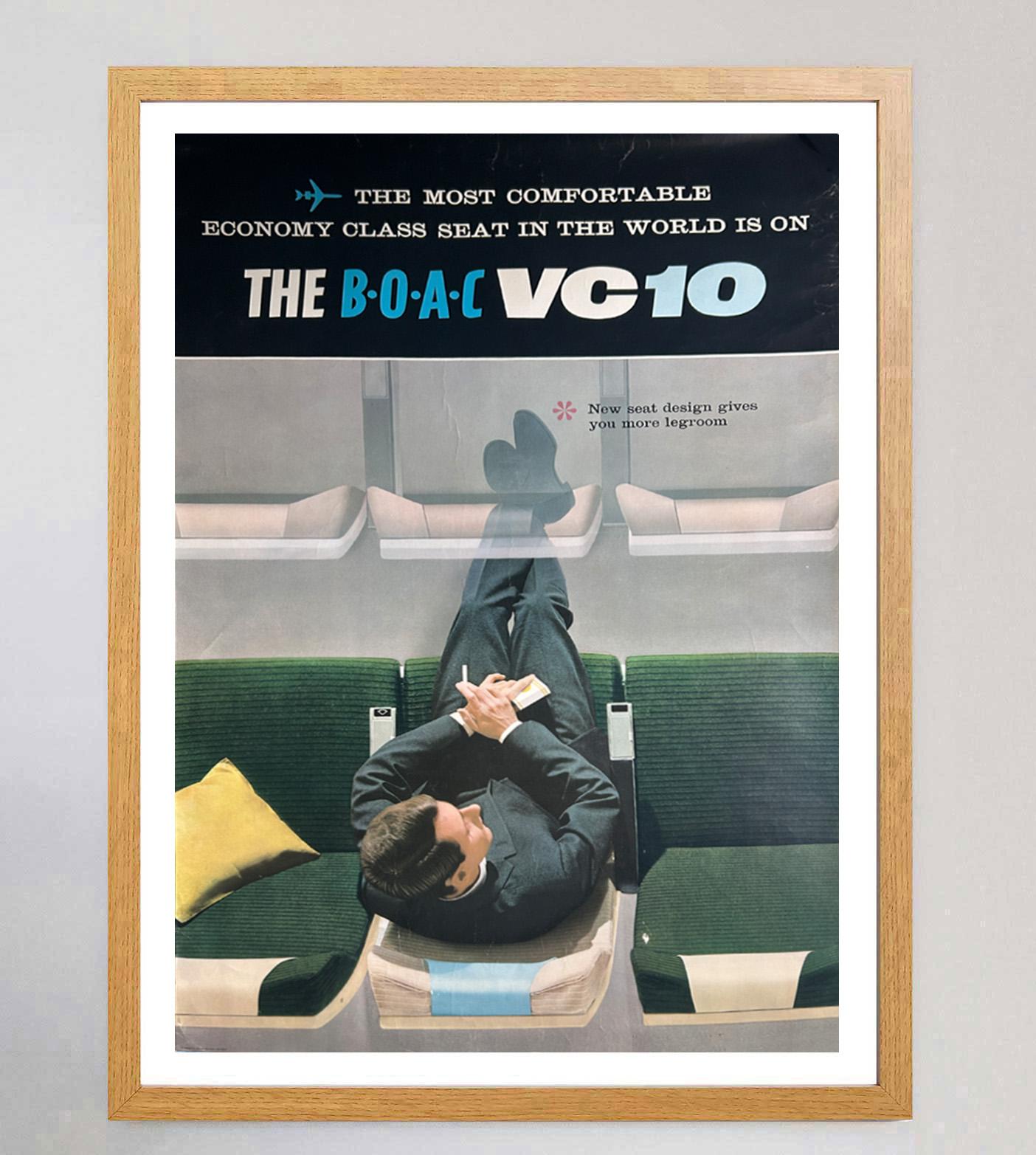 Britannico 1965 BOAC - VC10 Economy Class Poster originale d'epoca in vendita