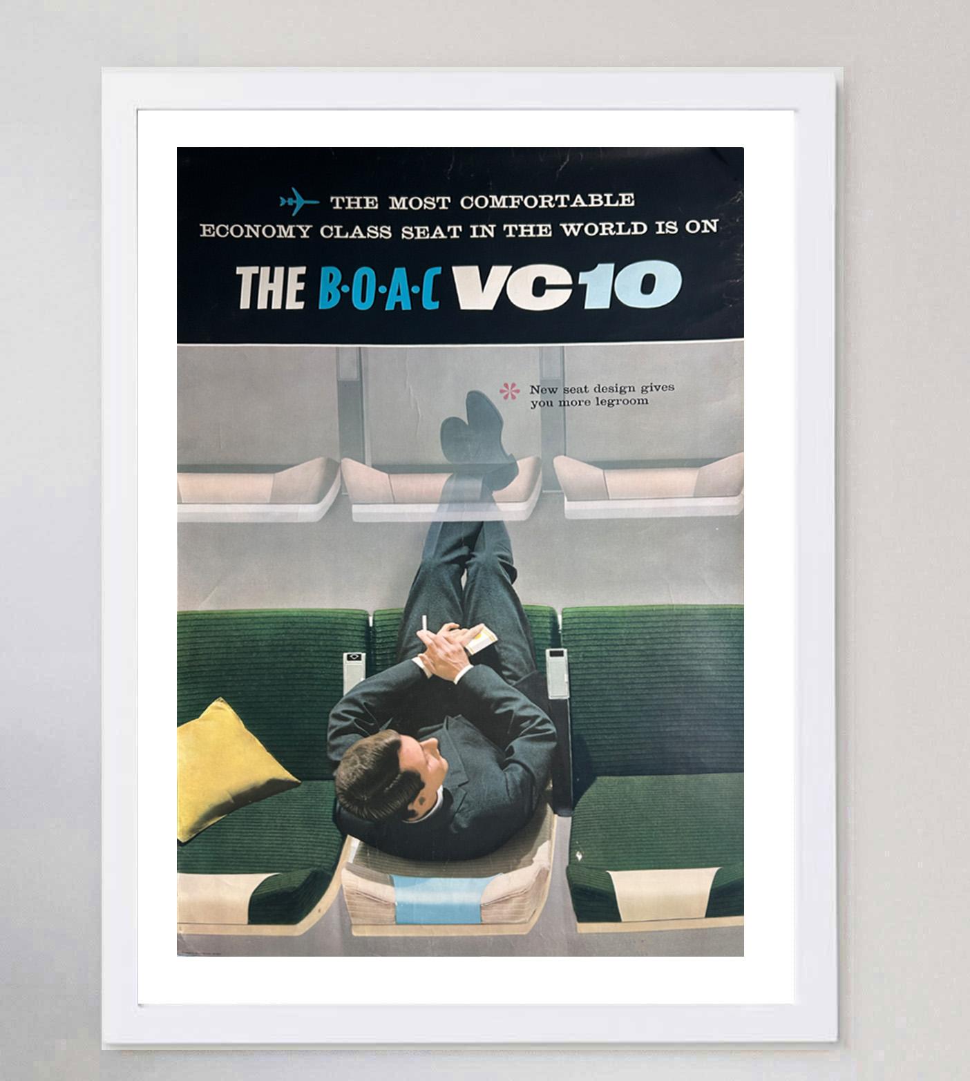 1965 BOAC - VC10 Economy Class Poster originale d'epoca In condizioni buone in vendita a Winchester, GB