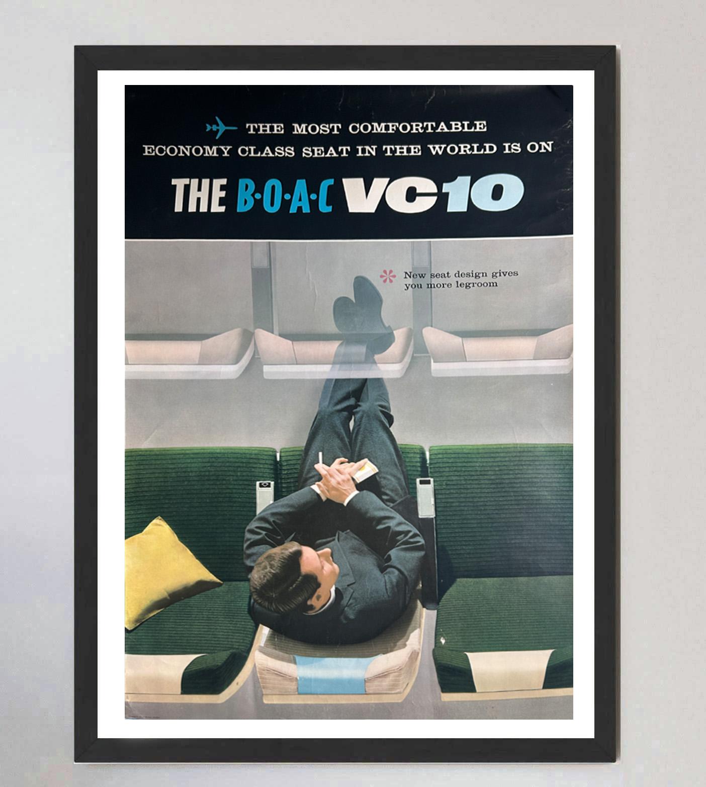Metà XX secolo 1965 BOAC - VC10 Economy Class Poster originale d'epoca in vendita