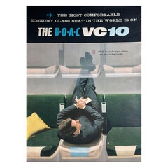 1965 BOAC - VC10 Economy Class Original Vintage Poster